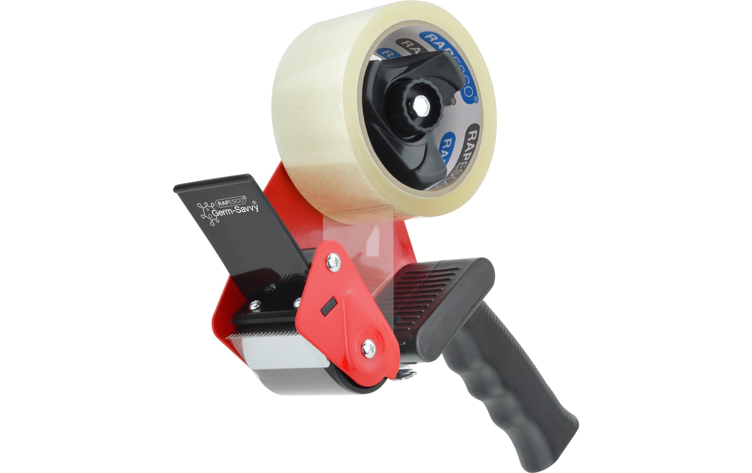Rapesco Handabroller – für Klebeband bis 50 mm, Kunststoff, schwarz, antibakteriell