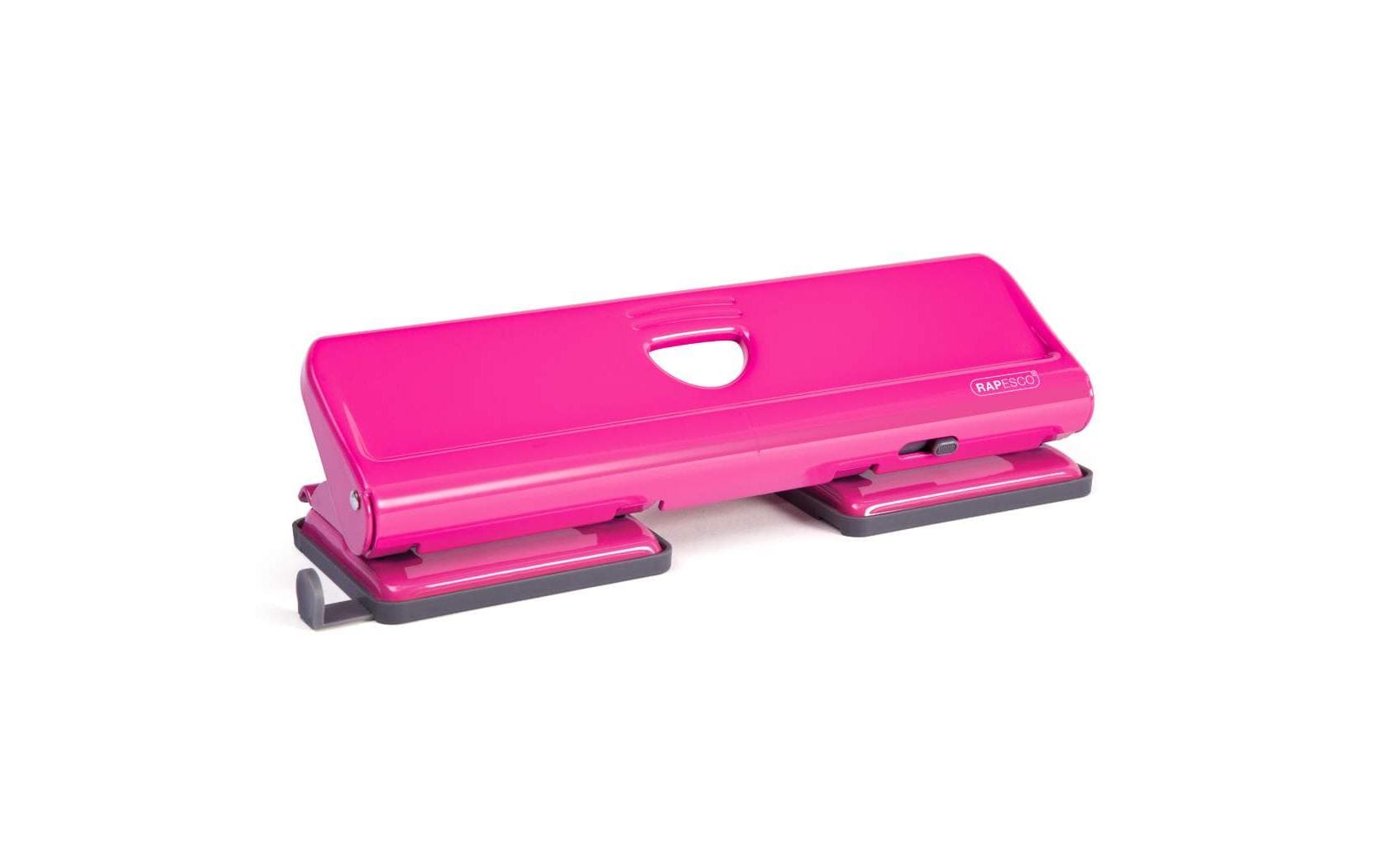 Rapesco Doppellocher 720 – 4-Loch, Lochabstand 80×80 mm, 20 Blatt – Rosa