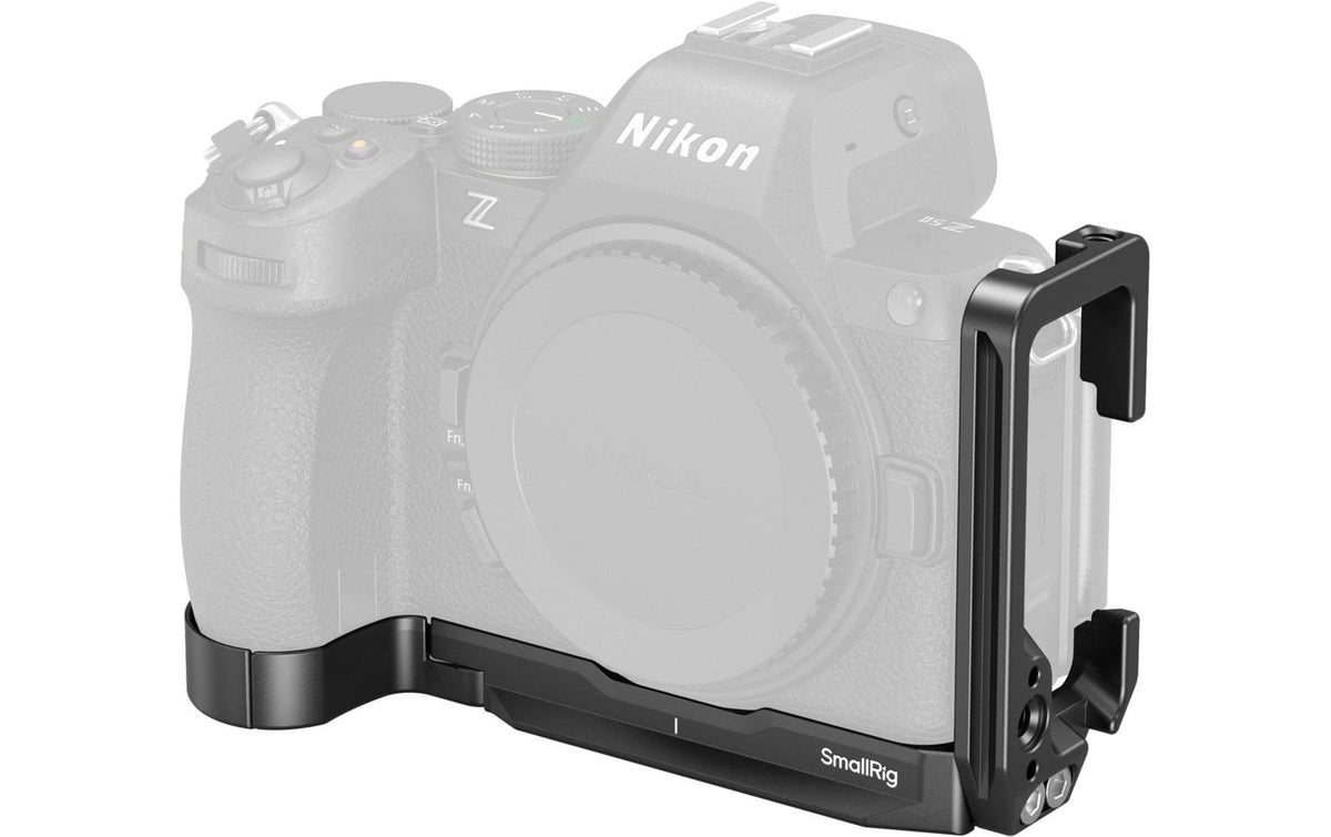 SmallRig 5256 Montageplatte – L-förmig, Aluminium/Edelstahl, 1/4"-20-Gewinde – für Nikon Z5II – Schwarz