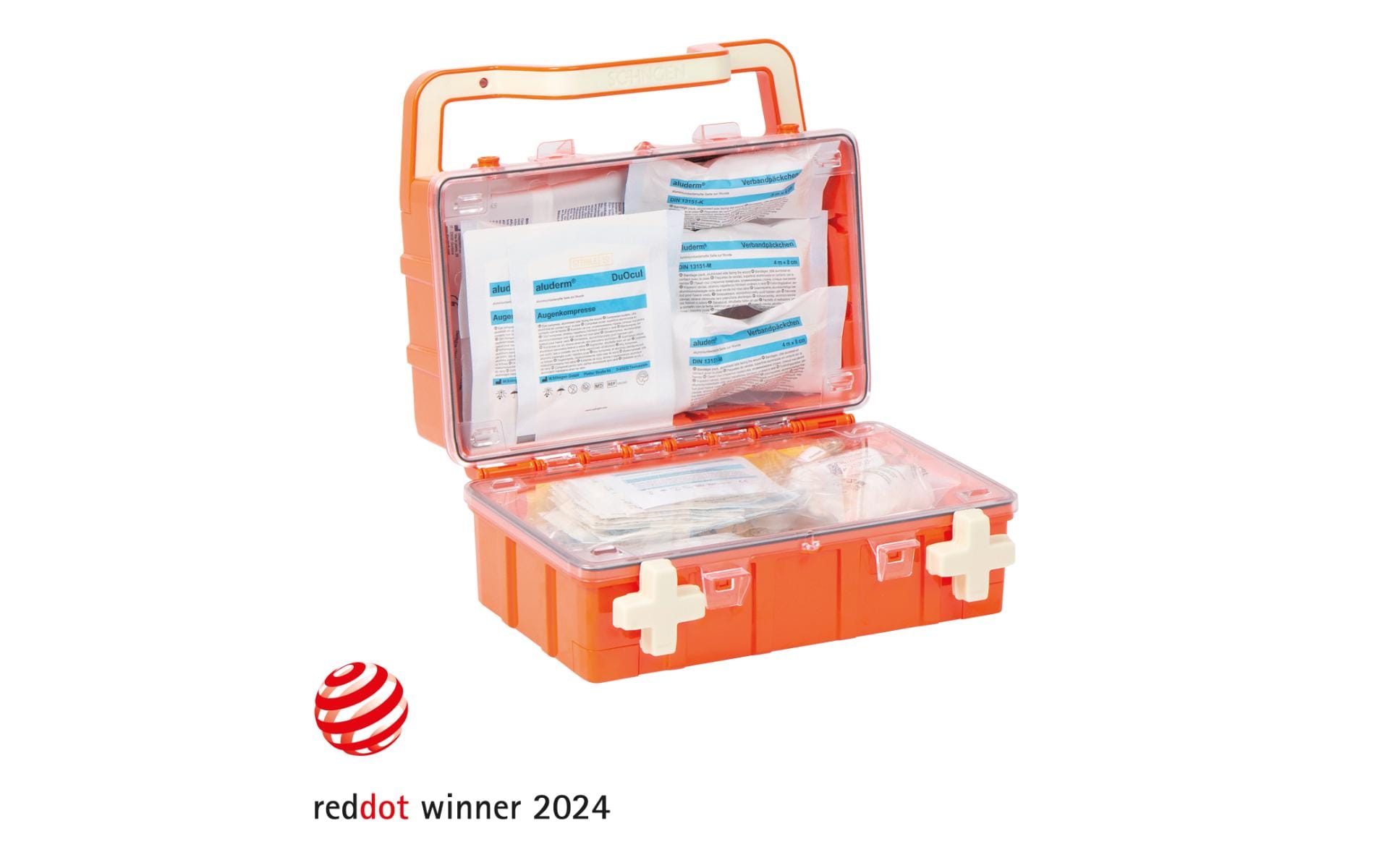Söhngen Erste-Hilfe-Kasten DYNAMIC-GLOW S – DIN 13157, inklusive Wandhalterung, orange
