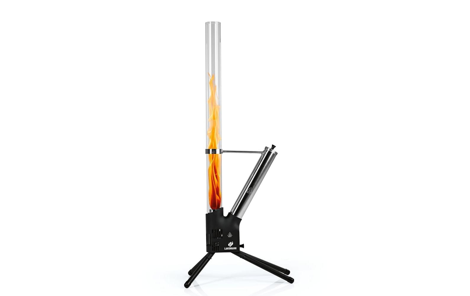 Landmann Dekorative Aussen Pellet-Fackel – 129,5 cm – Schwarz, Stahl
