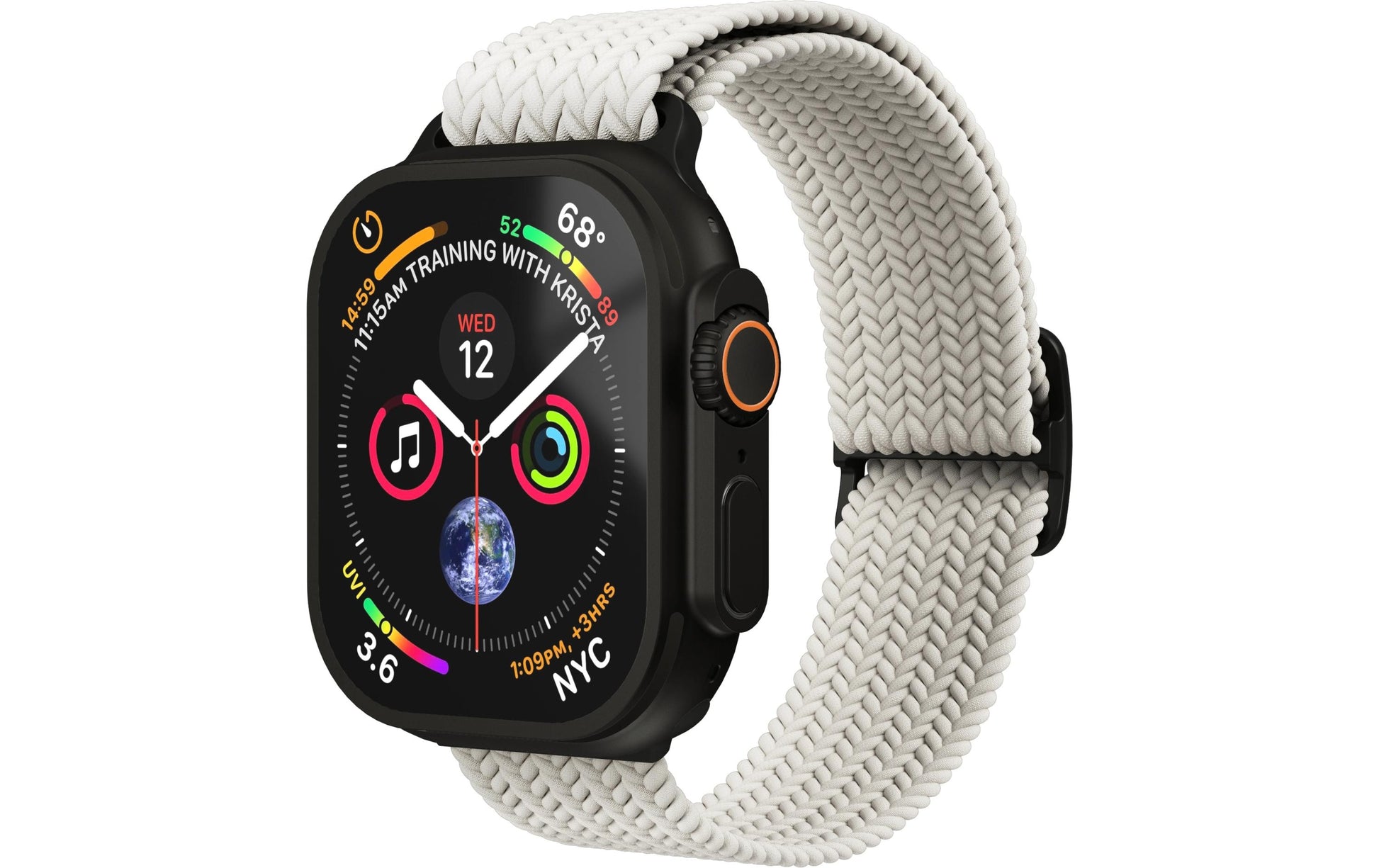 Vonmählen Woven Loop – Armband – für Apple Watch, Creme/Schwarz, One Size, Nylon