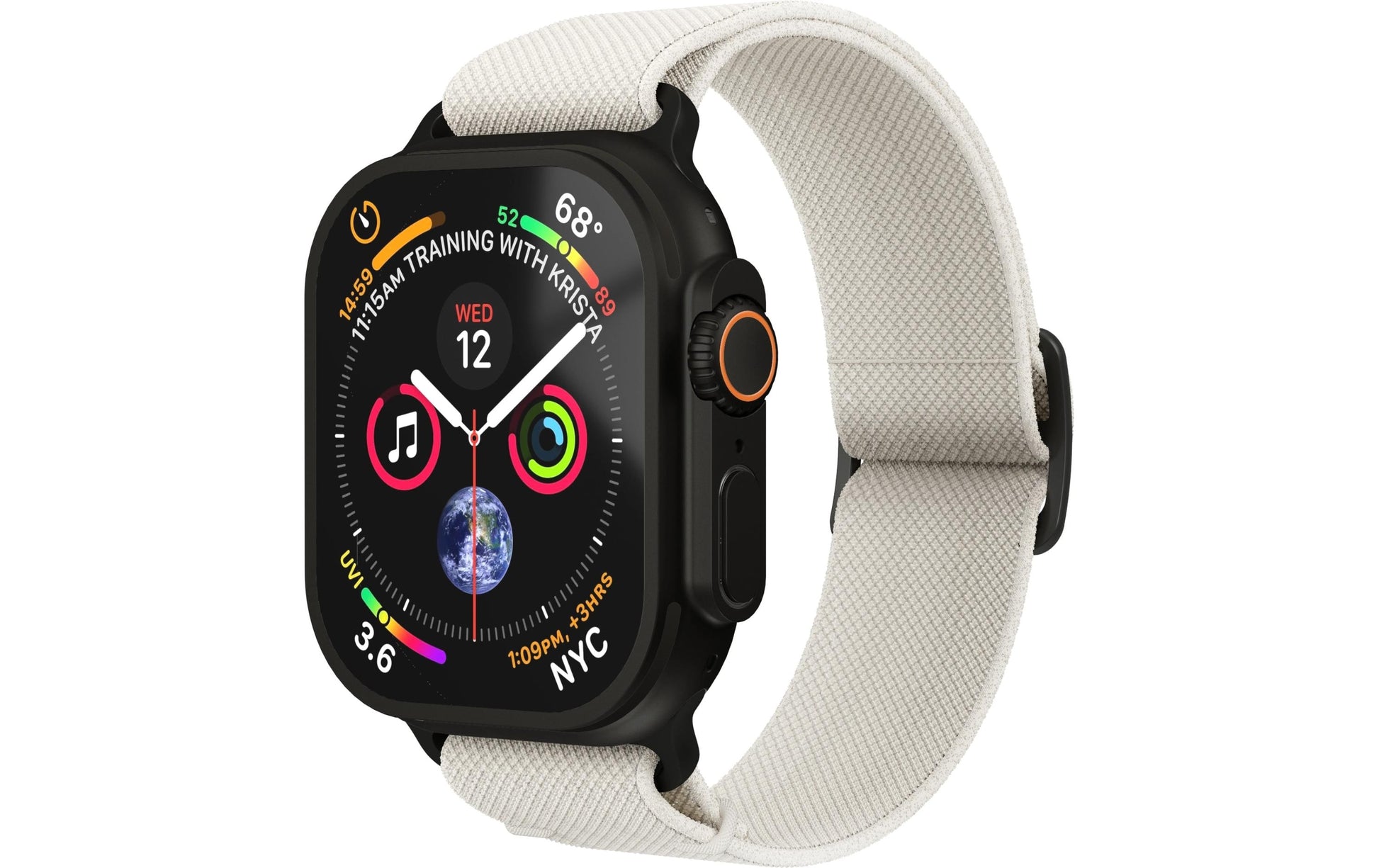 Vonmählen Classic Nylon Loop – Armband – für Apple Watch Ultra – Creme/Schwarz, One Size, Nylon
