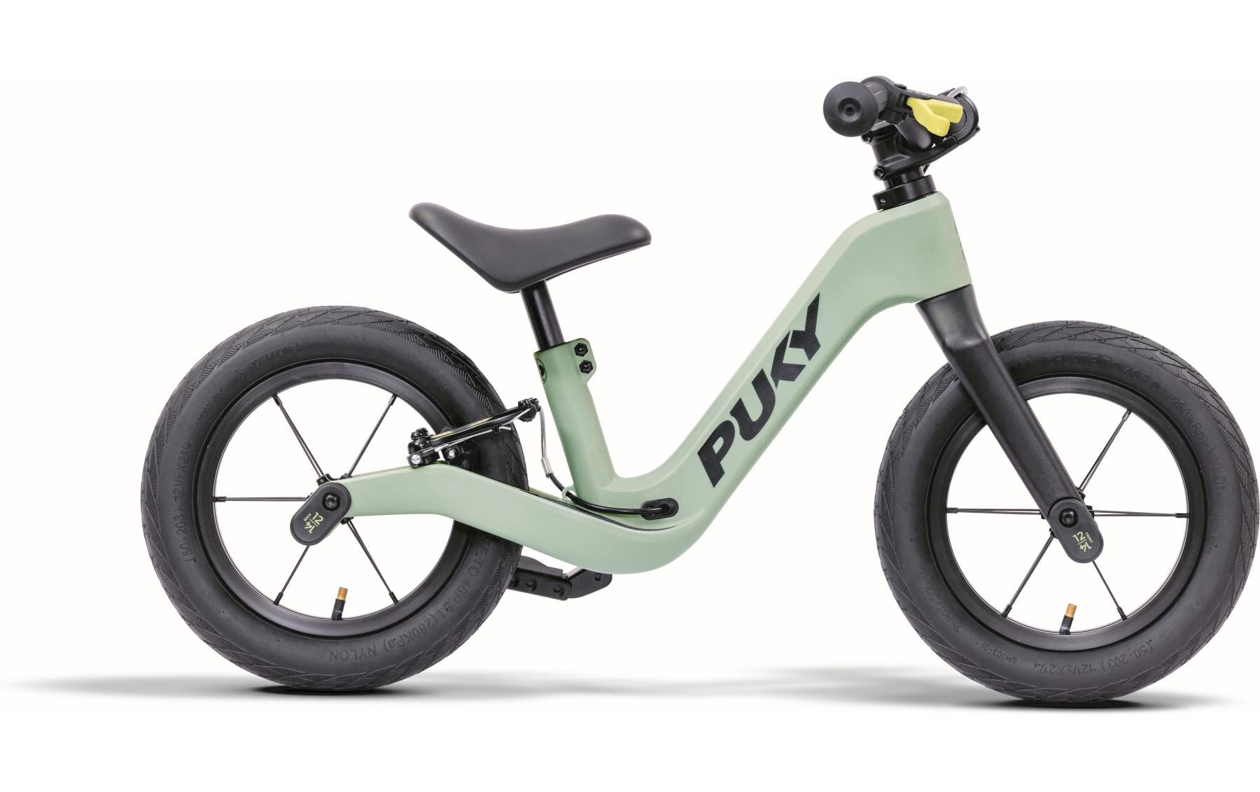 Puky 4146 Aufsitzlaufrad – 14" Räder, Luftreifen, Felgenbremse – ab 2 Jahren – bis 25 kg – grün/schwarz