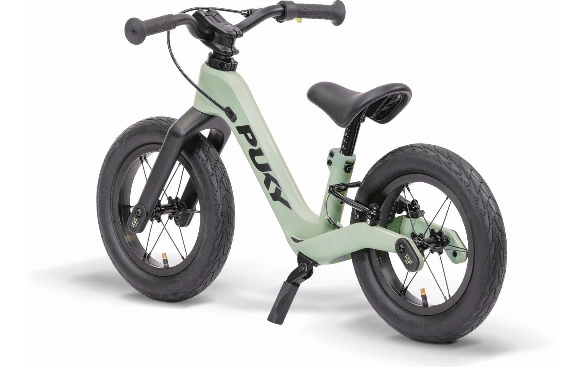 Puky 4146 Aufsitzlaufrad – 14" Räder, Luftreifen, Felgenbremse – ab 2 Jahren – bis 25 kg – grün/schwarz