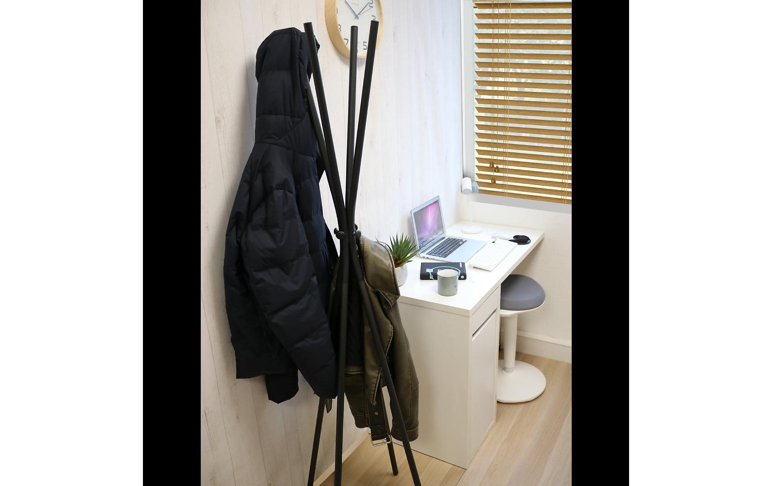 Unilux Totem Garderobenständer – Metall – Schwarz – 1'750 mm (8 Haken, 10 kg Tragkraft)