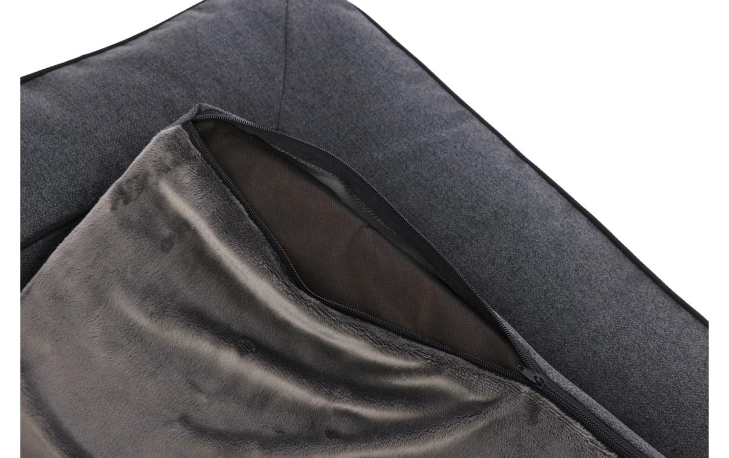 Kerbl Platin Ortho Hundebett – 70 × 100 × 18 cm, Schaumstoff, abnehmbarer Bezug, grau