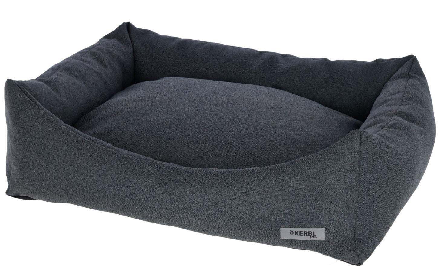 Kerbl Platin Ortho Hundebett – 55 × 65 × 20 cm, Schaumstoff, Polyesterbezug, abnehmbar, grau