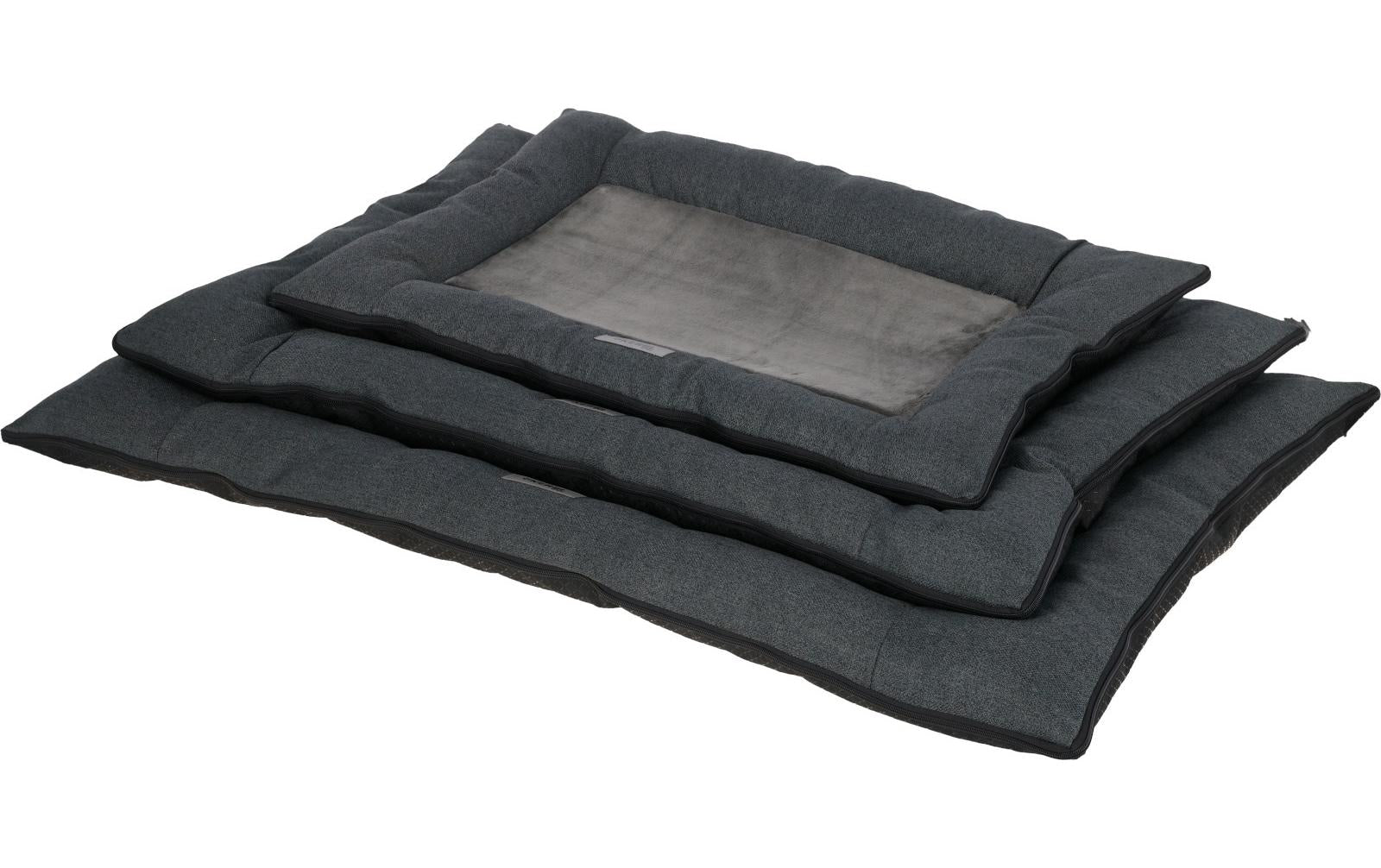 Kerbl Platin Ortho Hundekissen – 80 × 115 × 9 cm, Schaum, abnehmbarer Polyesterbezug, Grau