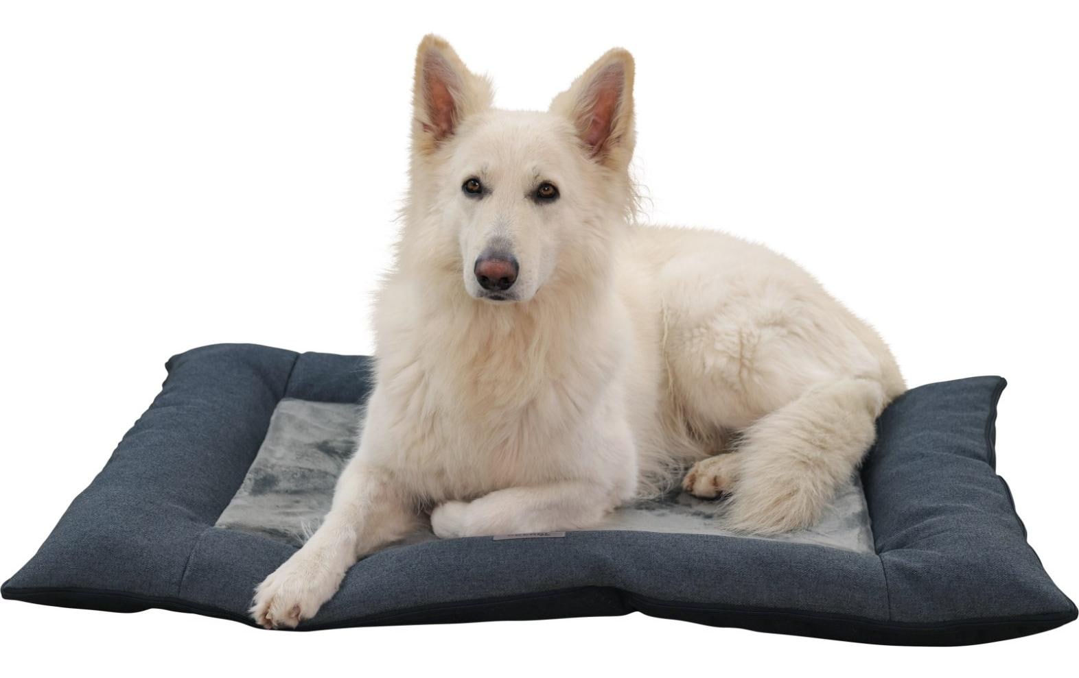 Kerbl Platin Ortho Hundekissen – 70 × 100 × 9 cm, Schaumstoff, abnehmbarer Bezug, Anti-Rutsch-Basis, Grau