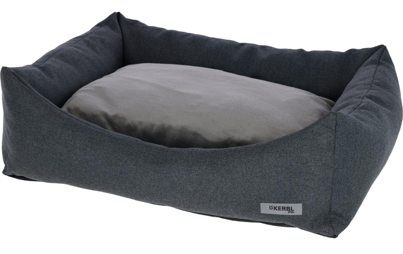 Kerbl Platin Ortho Hundebett – 55 × 65 × 20 cm, Schaumstoff, Polyesterbezug, abnehmbar, grau