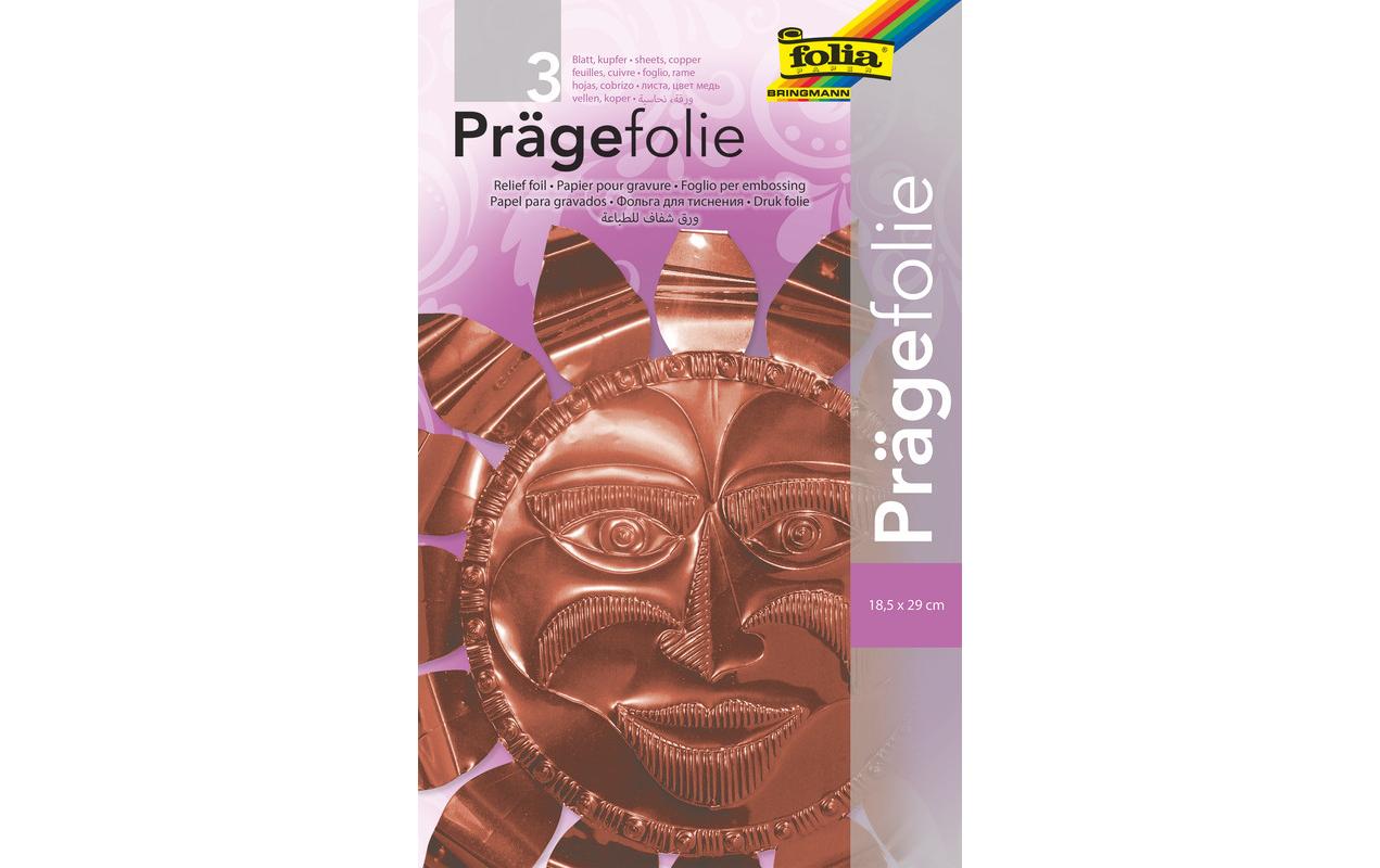 Folia Prägefolienmappe, Kupfer, 29,5 × 18,5 cm, 70 µm, 3 Stk., 520