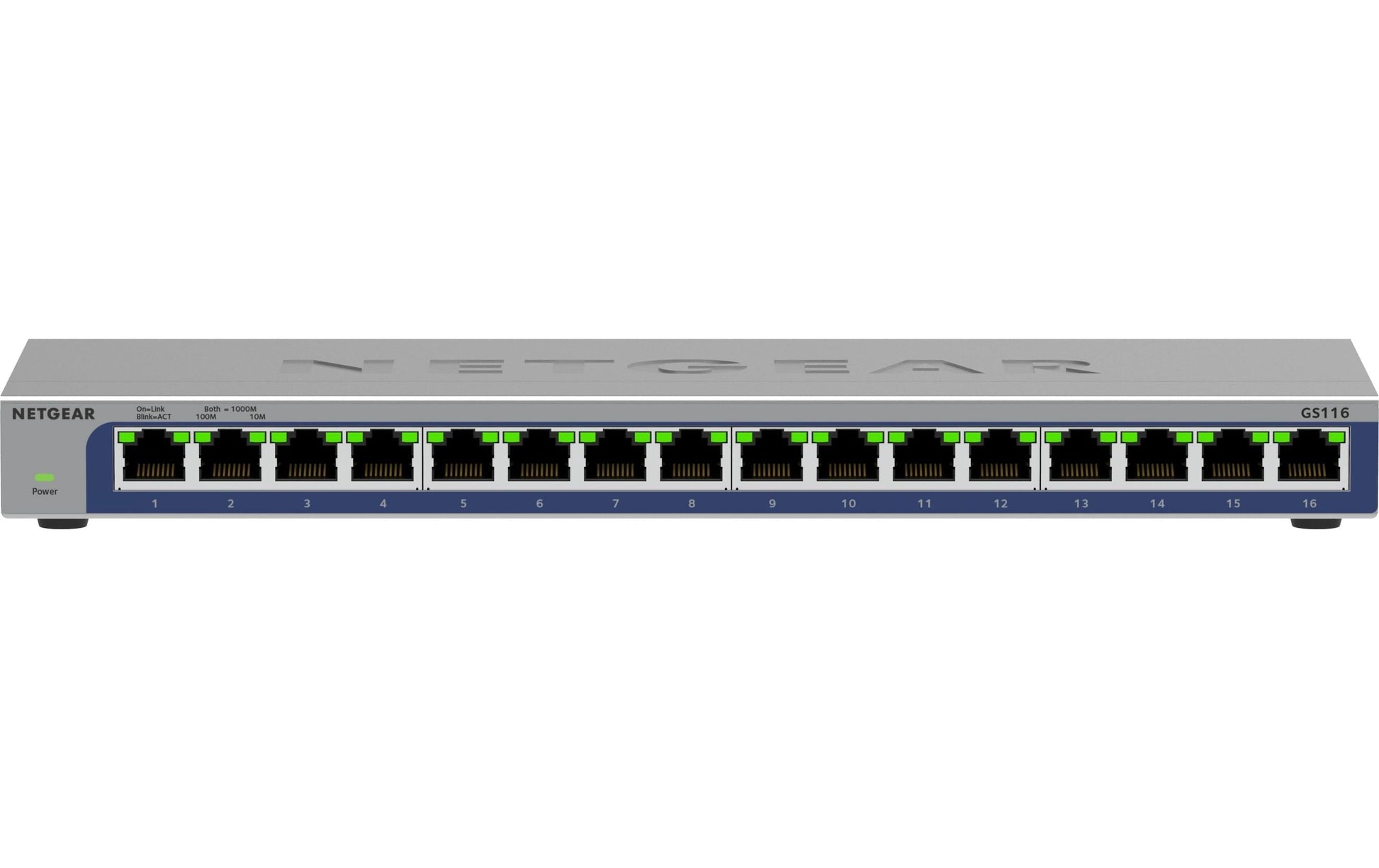 NETGEAR GS116-300EUS – Switch – 16×GbE, L2, Schwarz