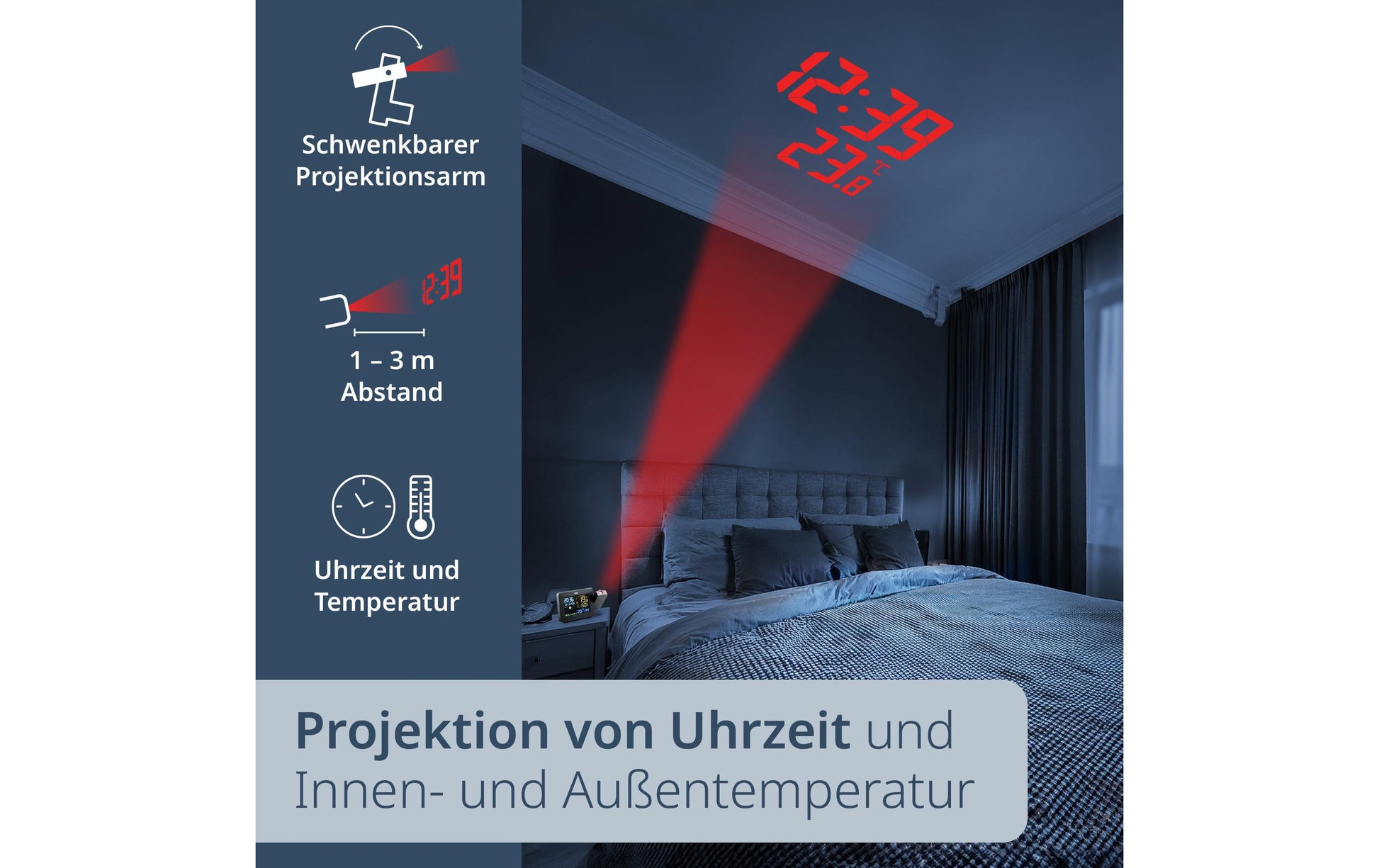 ADE WS1911 Temperatur-/Feuchtesensor – Kabellos, 0–50 °C, Innen/Aussen