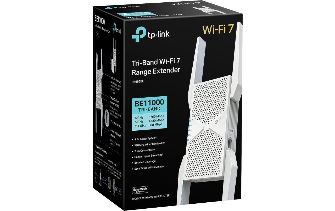 TP-Link BE9300 Access Point – Wi-Fi 7, Tri-Band (2,4/5/6 GHz), bis 10,8 Gbit/s, 1× 2,5GbE, Weiss