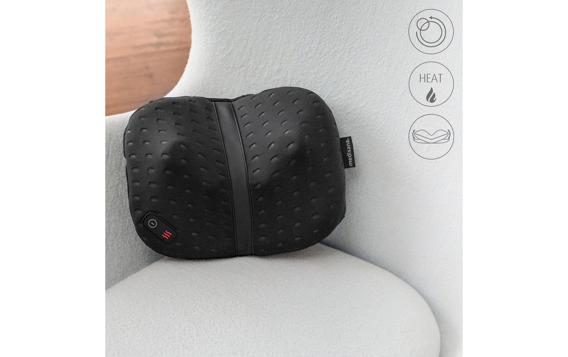Medisana Massagekissen – schwarz, 303 × 251 × 166 mm (B×H×T), 1900 g, Wärmefunktion