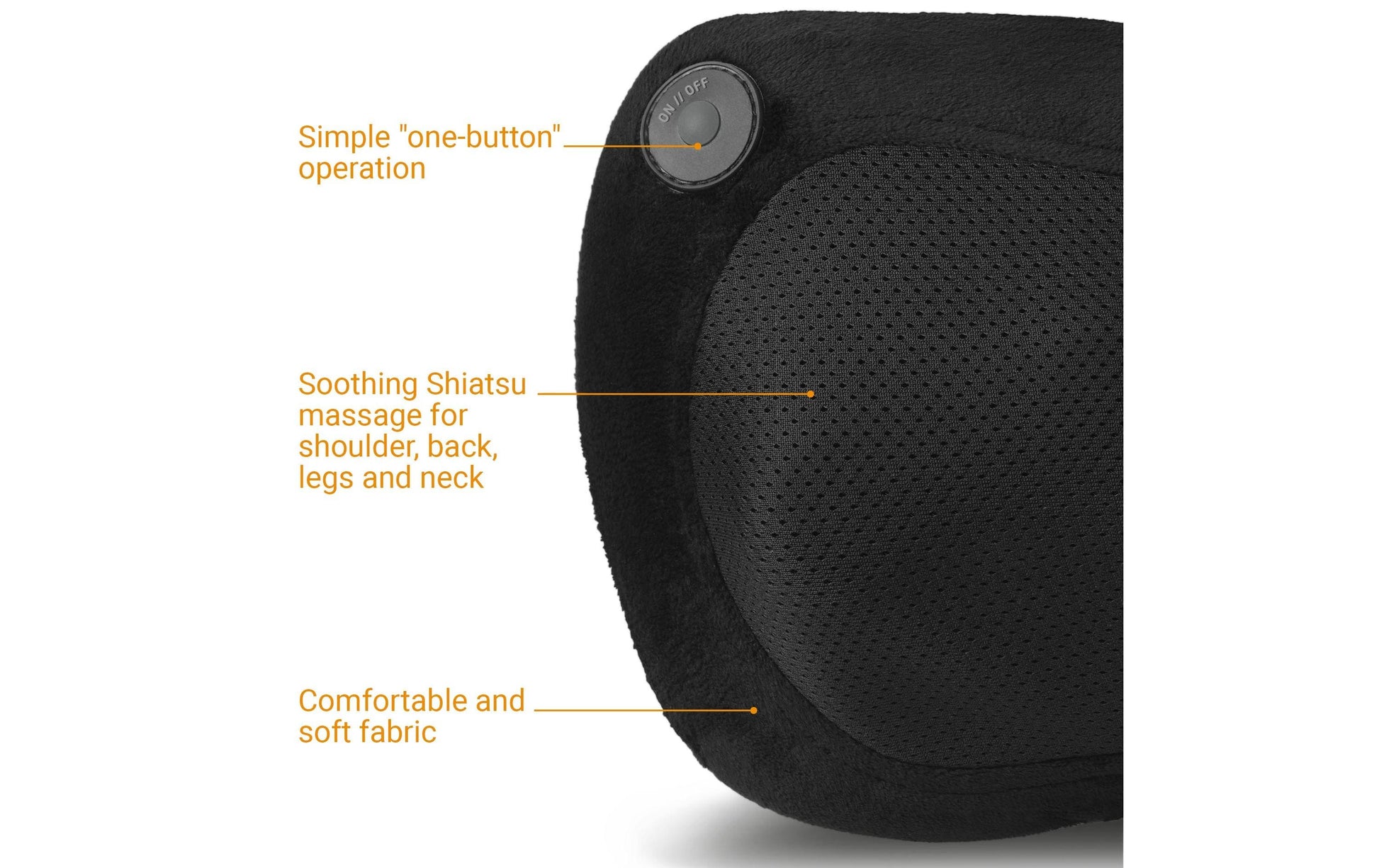 Medisana Massagekissen – Stoff, Schwarz, 190 × 110 × 330 mm (B×H×T), 1000 g, Shiatsu, Wärmefunktion