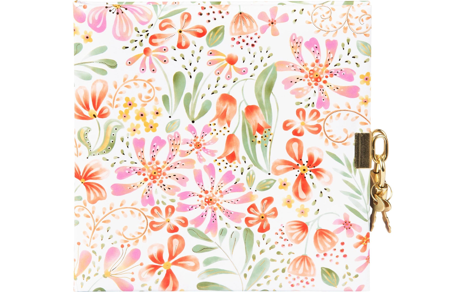 Goldbuch Tagebuch Blumenmuster – 96 Seiten – 165 × 165 mm, Mehrfarbig