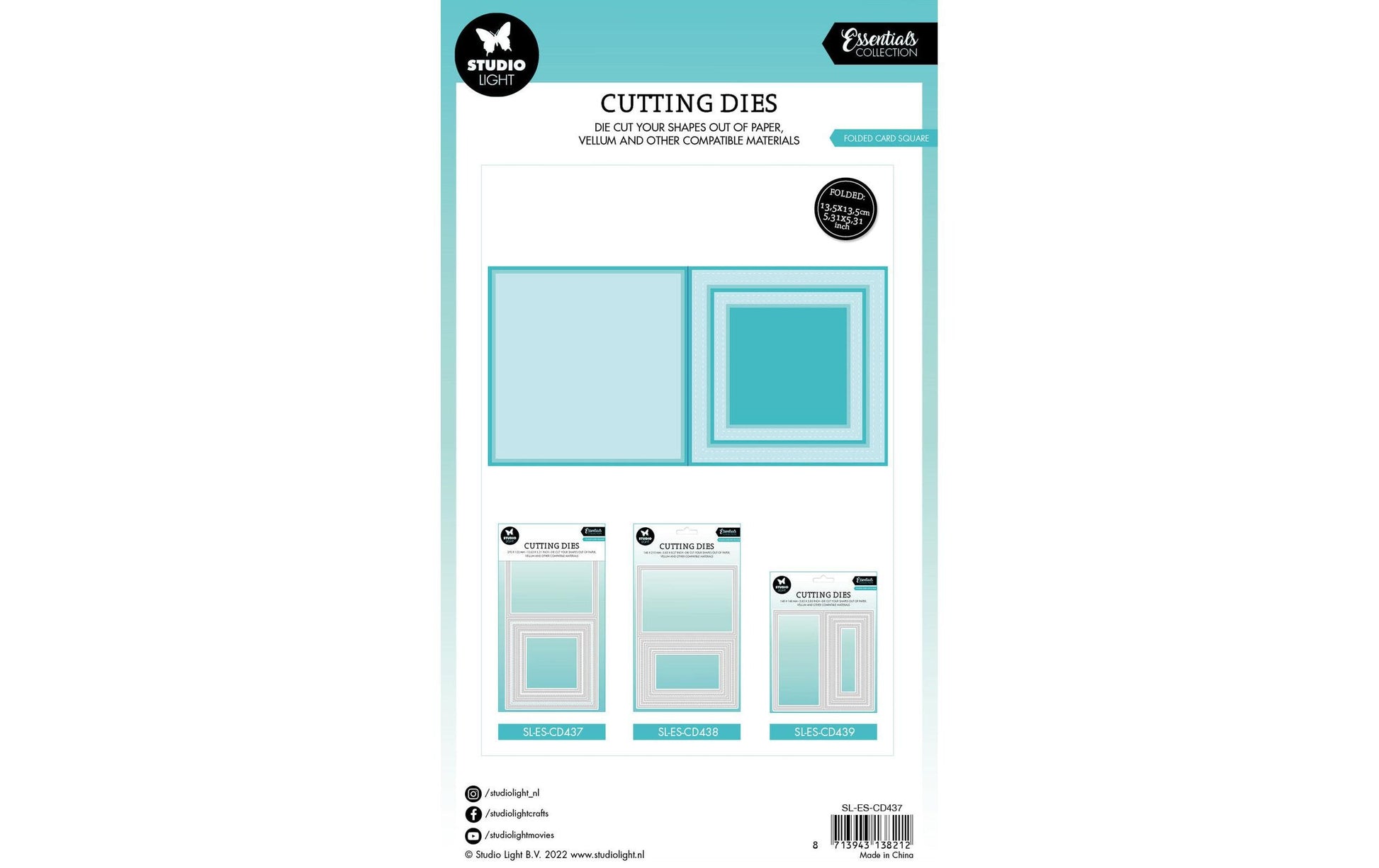 Studio Light Schablone – Quadrat – 270 × 135 × 1 mm