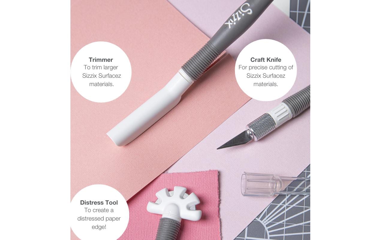 Sizzix 665800 – Scheren-Set, 6-teilig, grau/weiss