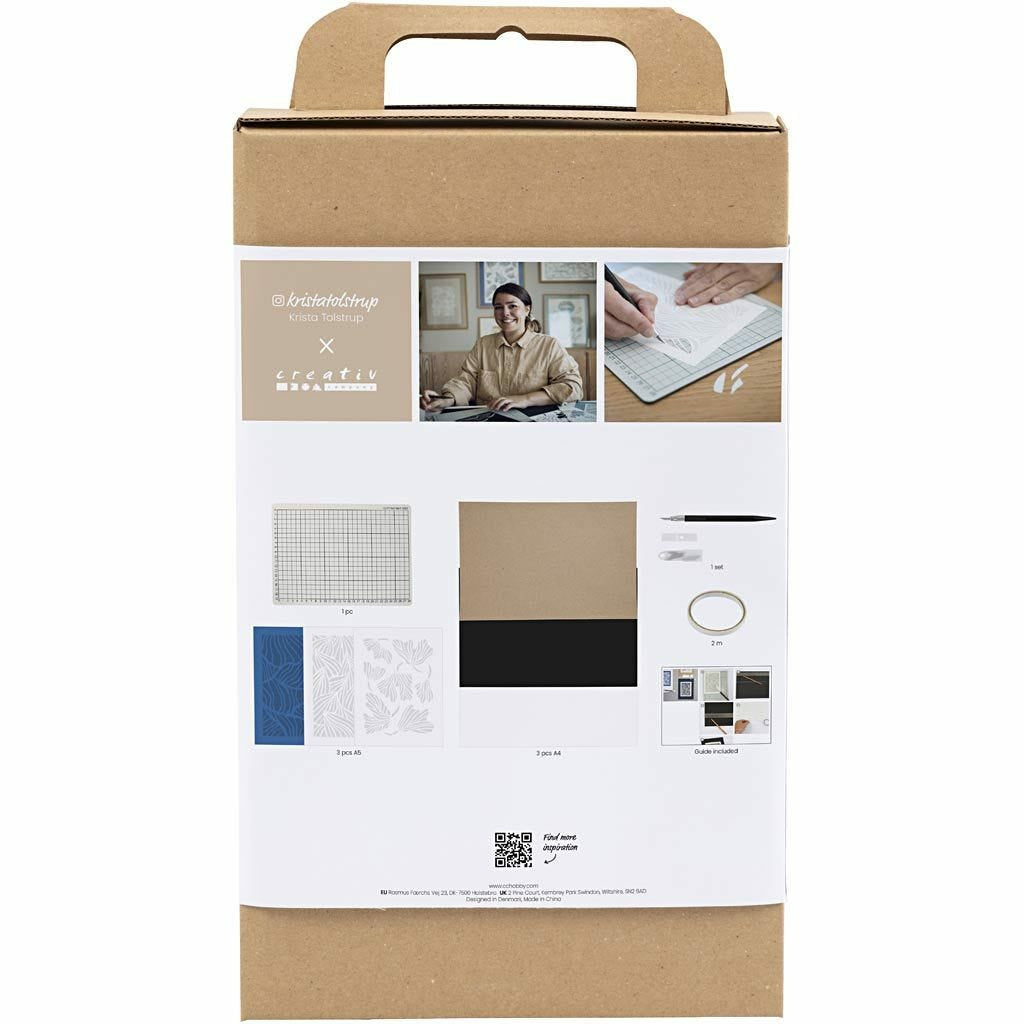Creativ Company Papierkunst – Bastelset – mit Künstlermesser, Schneidematte und doppelseitigem Klebeband