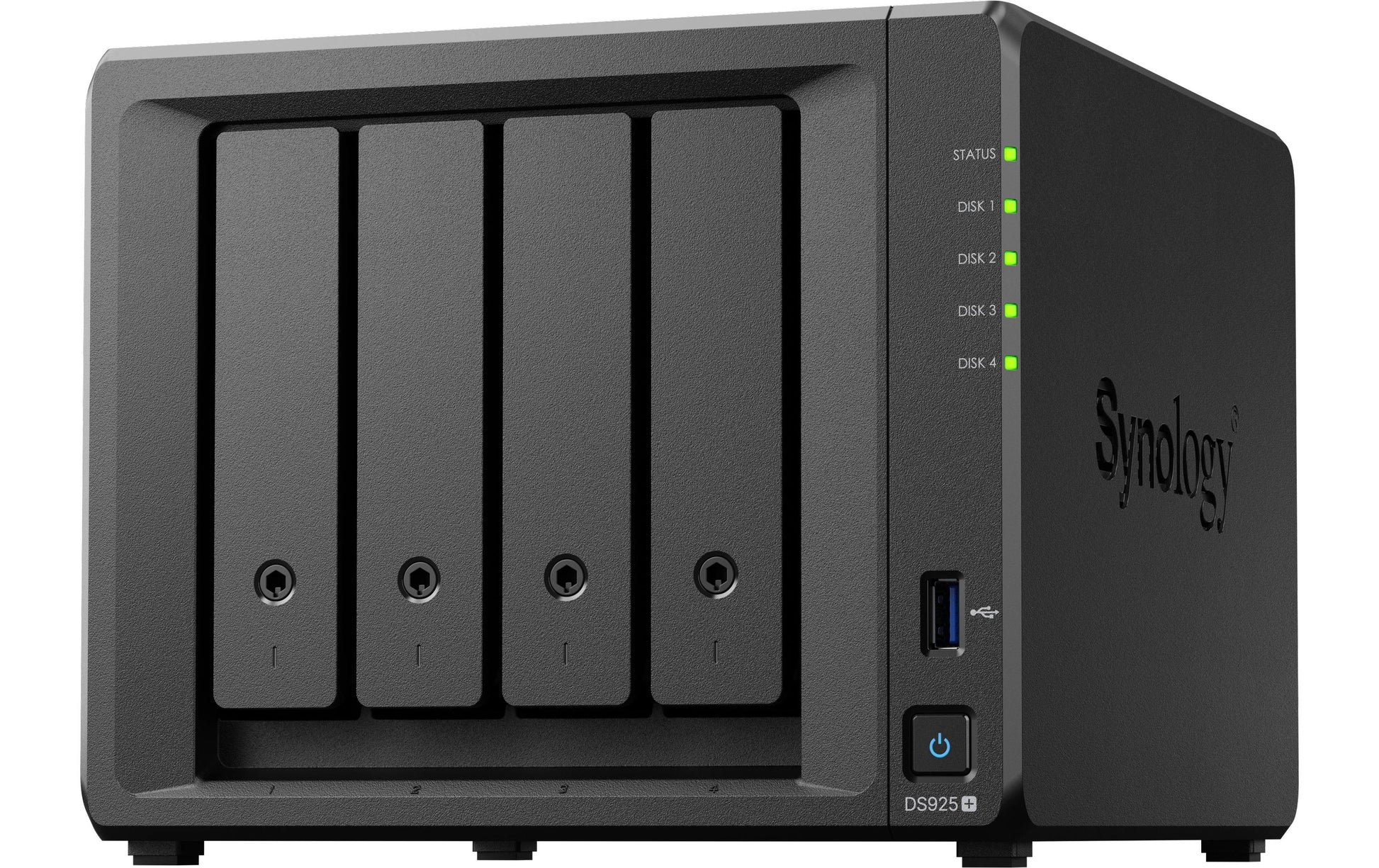 Synology DS925+ – 4-Bay Tower NAS – AMD Ryzen V1500B, 4 GB RAM, 2.5GbE, 64 TB HDD vorinstalliert