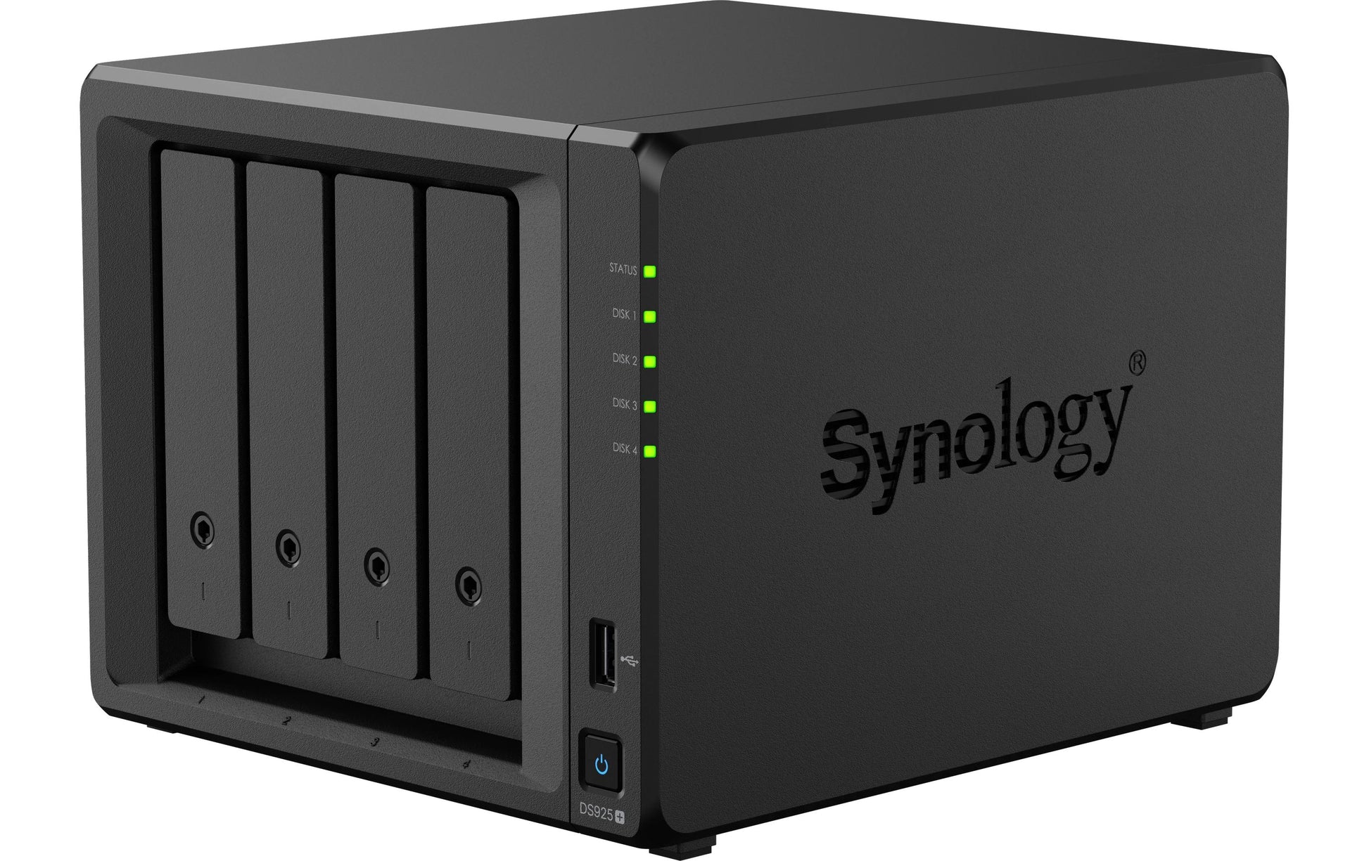Synology DS925+ – 9-Bay NAS – AMD Ryzen Embedded V1500B, 4 GB RAM, 2.5GbE, für 2,5"/3,5" HDD/SSD, SATA/M.2