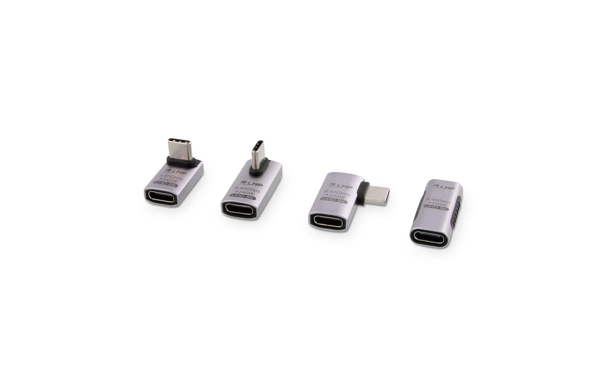 LMP 28212 Winkel-Adapter USB-C zu USB-C – 8K (7680 × 4320) @ 60 Hz, USB4 (40 Gbit/s), PD 240 W – Silber