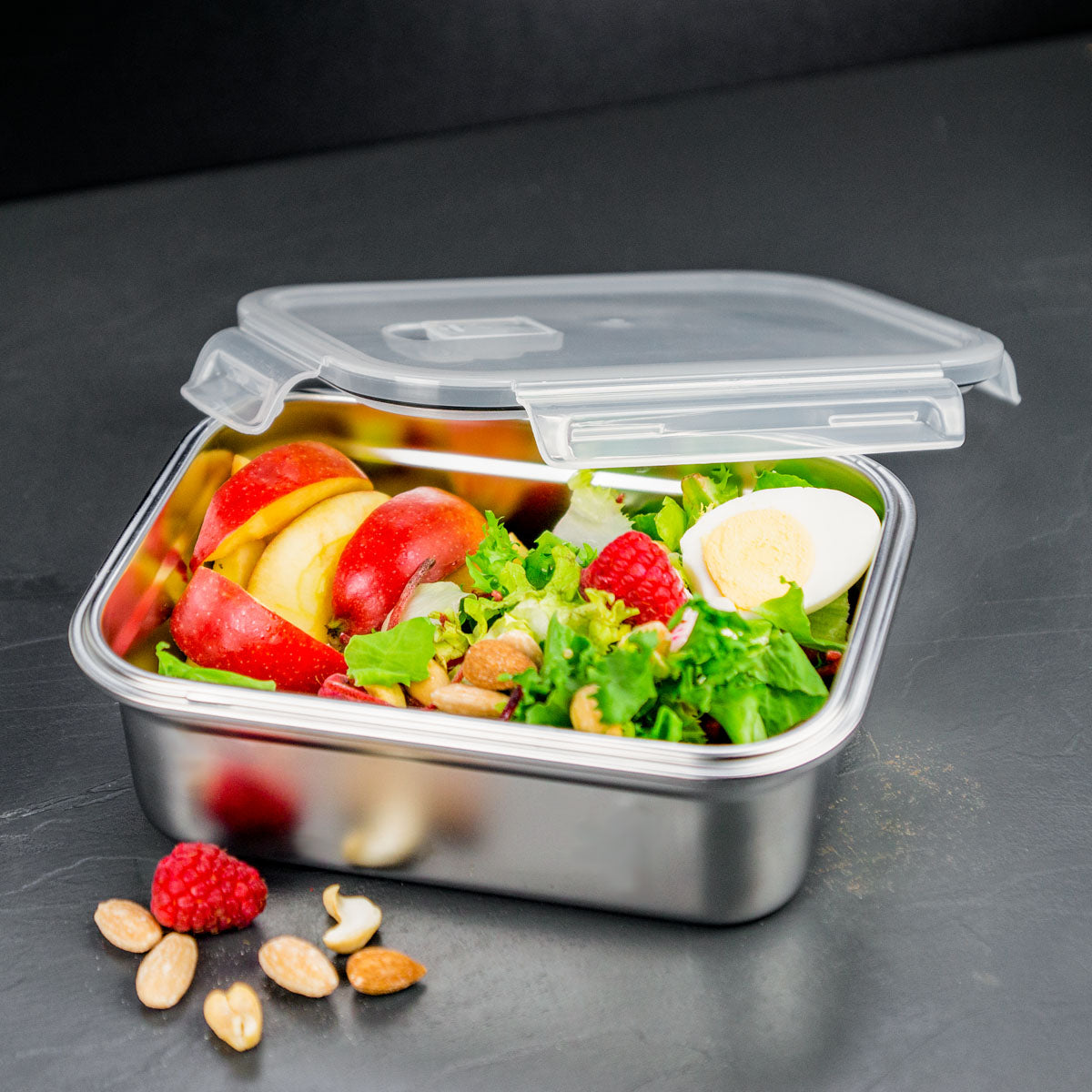 Lurch Lunchbox 1,2 l, 14,5 × 6,5 × 19,5 cm, Edelstahl/Kunststoff, silber, luftdicht