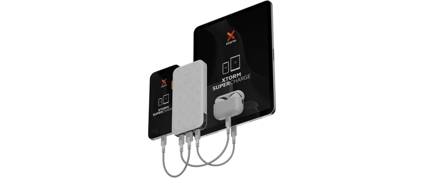 Xtorm Fuel Series 5 Powerbank 10'000 mAh – 20 W PD, 2× USB-C, 1× USB-A, weiss