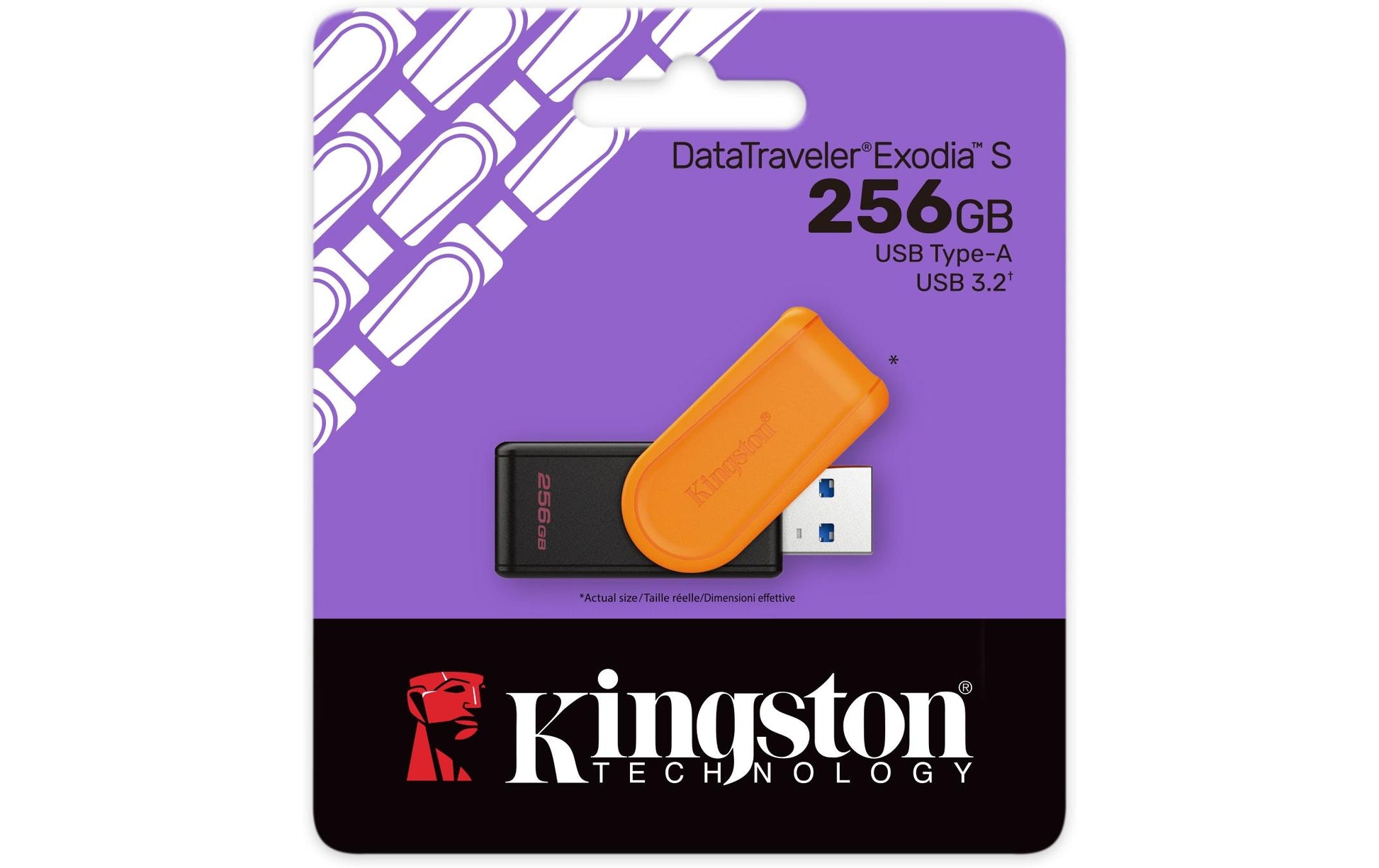Kingston Technology Kingston DT Exodia S USB-Stick – 256 GB, USB 3.2 Gen 1, Schwarz/Orange