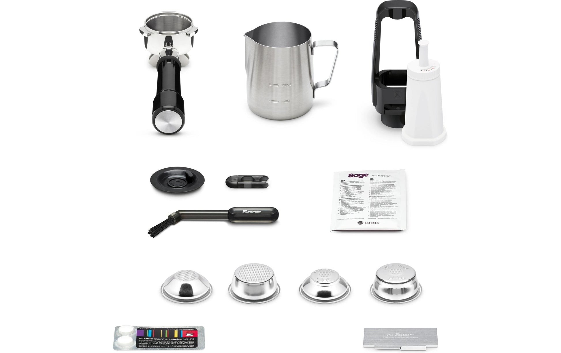 Sage Software Sage Barista Imp Cold BSS Espressomaschine (Siebträger) – 9 bar, 2 l, Milchschaumdüse, Dunkelgrau