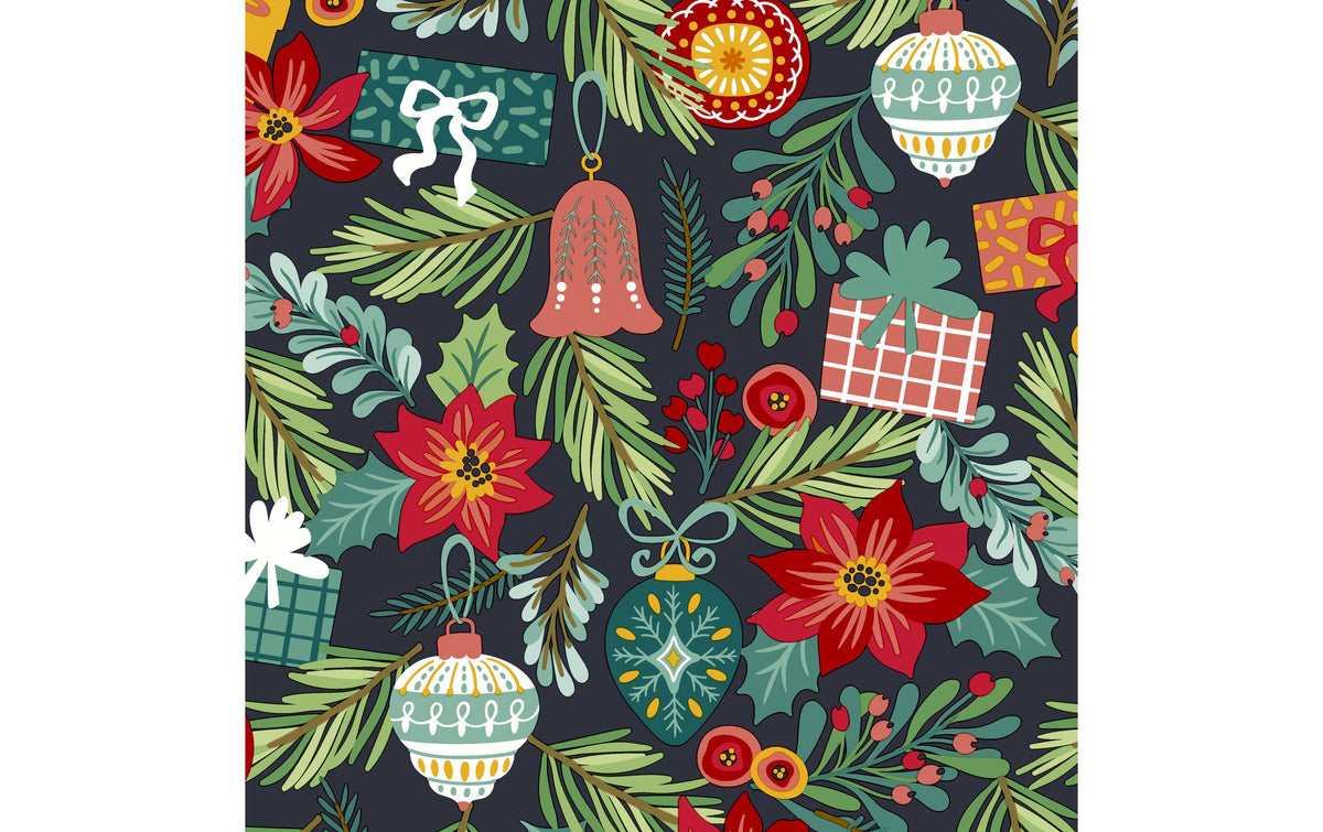 Paper + Design Servietten Flourish Xmas Tree – mehrfarbig – 33 × 33 cm, 3-lagig – 20 Stück