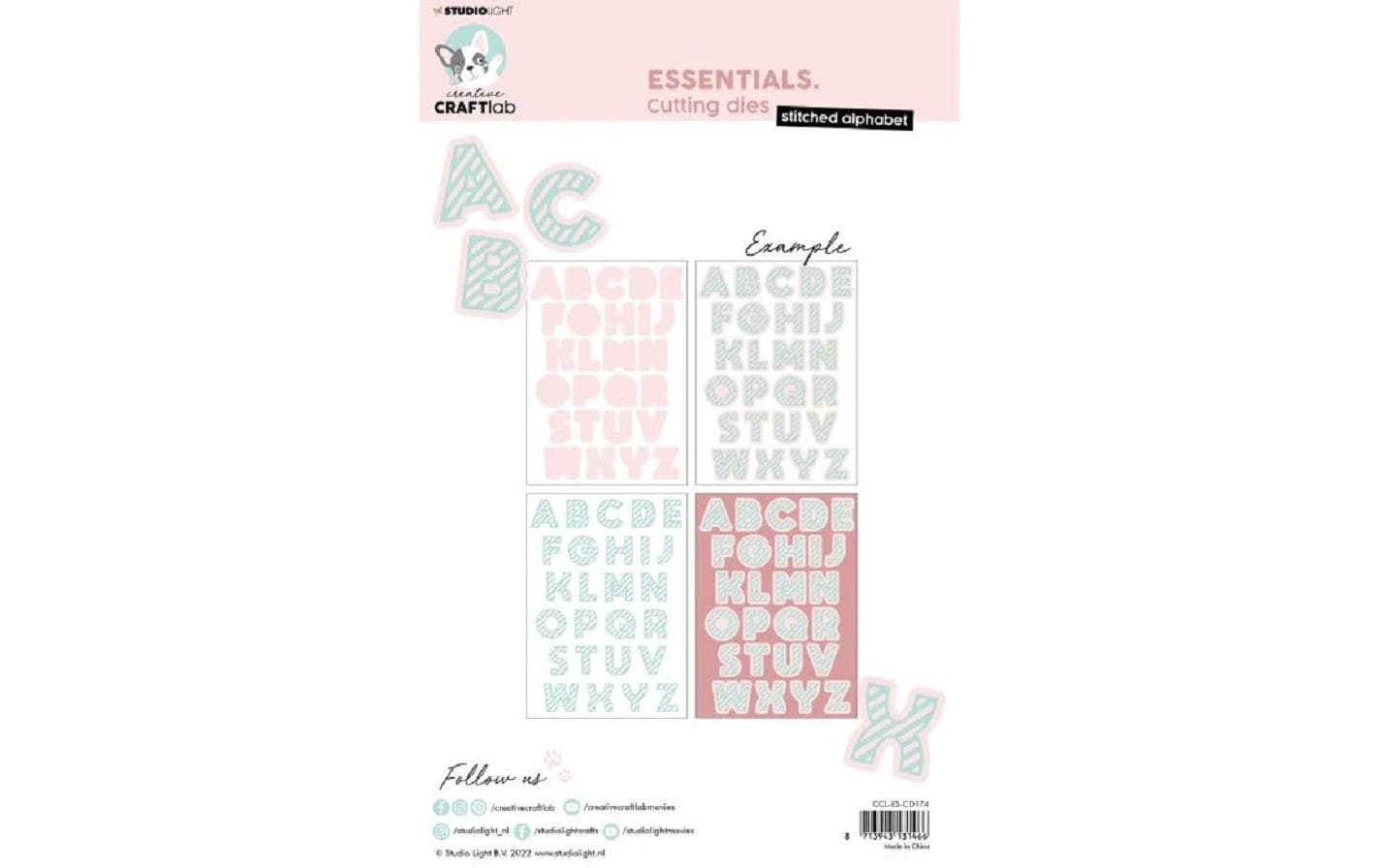 Studio Light CCL-ES-CD174 – Stanzschablone, Buchstaben, 164 × 256 mm, grau, 54 Stück