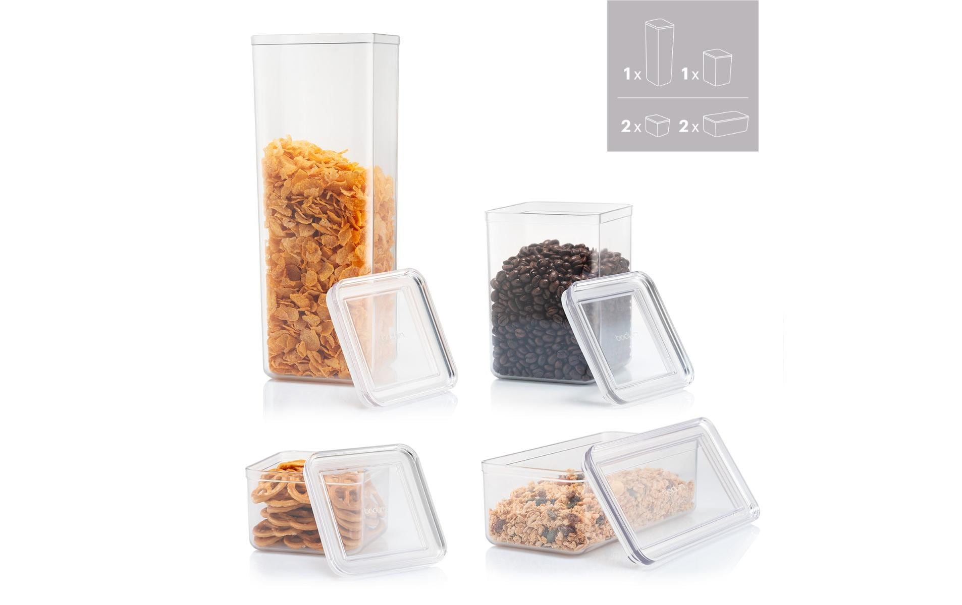 Bodum Canteen Vorratsdosen Set – 6-teilig, transparent