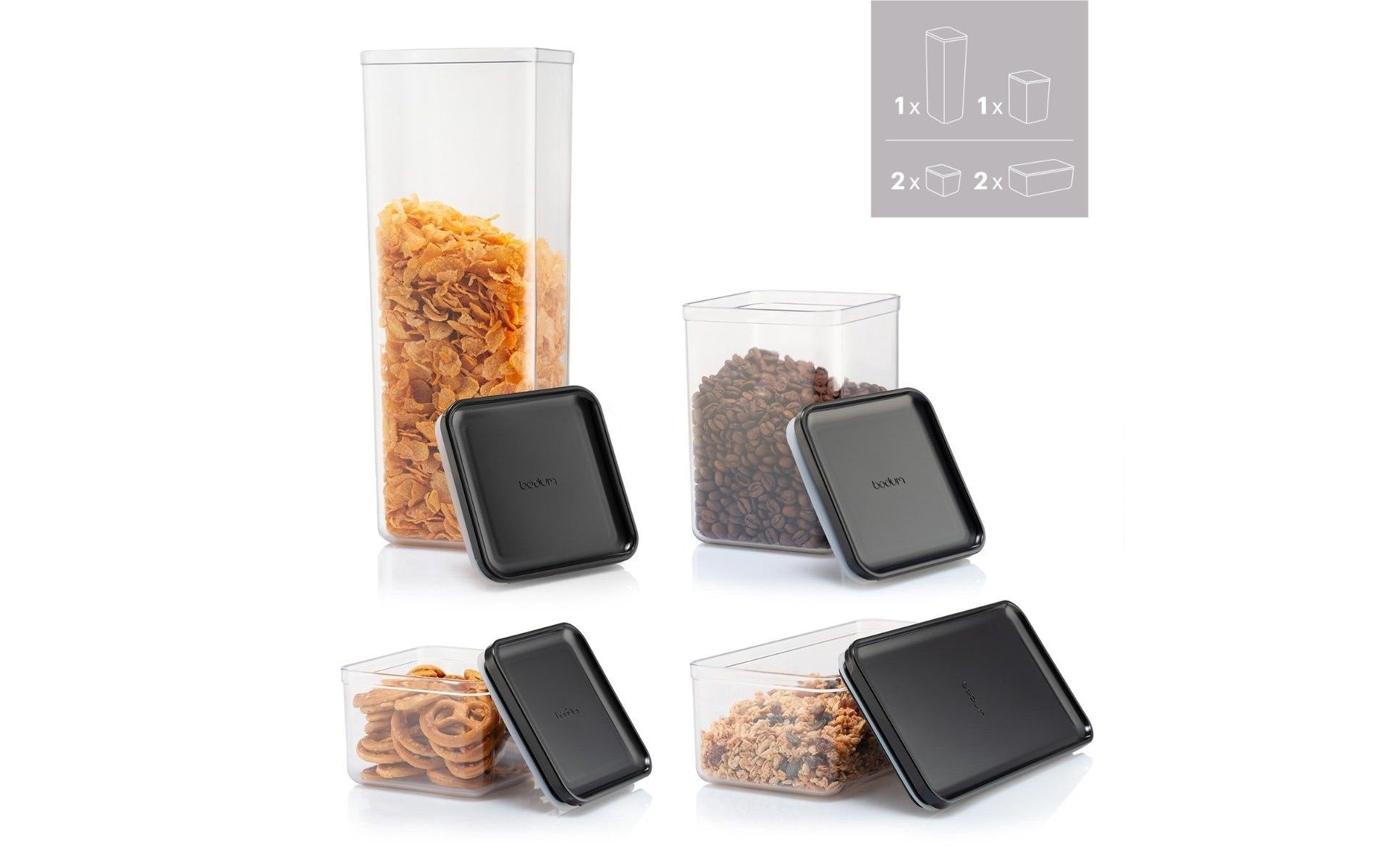 Bodum Canteen – 6-teiliges Vorratsdosen-Set, Schwarz