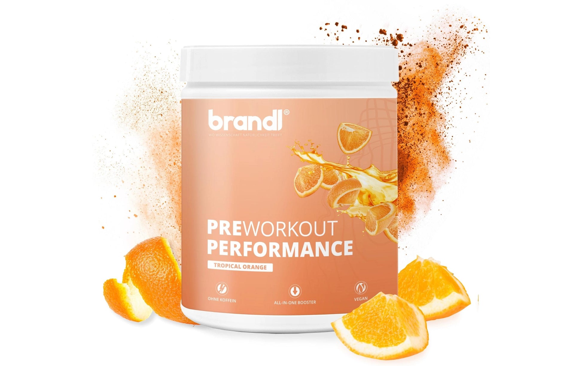 Brandl-nutrition Pre-Workout Booster Orange – vegan – 500 g
