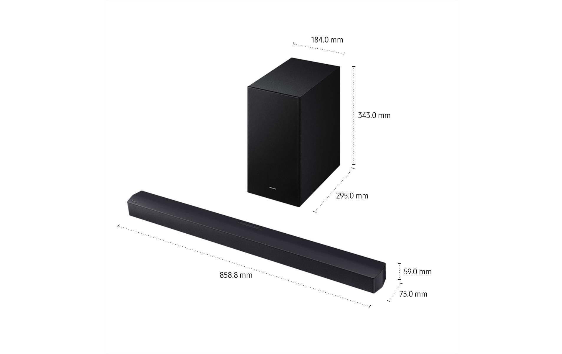 Samsung HW-B450F – Soundbar – 2.1, DTS Virtual:X, mit kabellosem Subwoofer