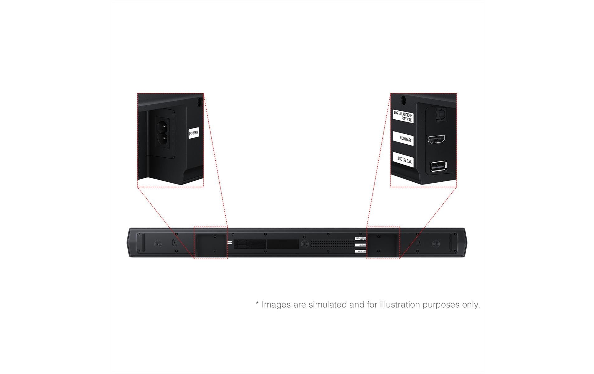 Samsung HW-B450F – Soundbar – 2.1, DTS Virtual:X, mit kabellosem Subwoofer