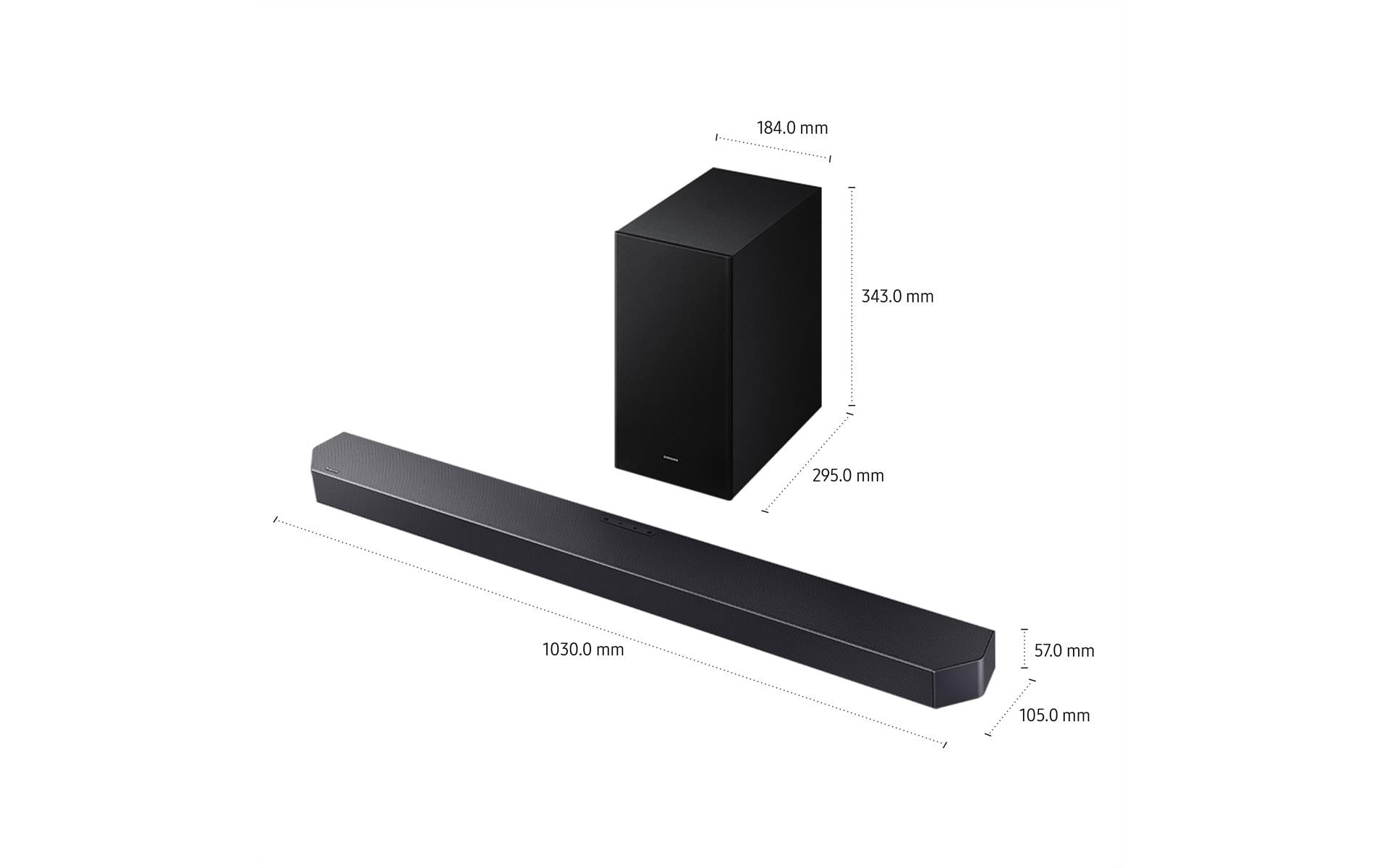 Samsung HW-Q600F – Soundbar – 3.1.2, Dolby Atmos/DTS Virtual:X, mit kabellosem Subwoofer – Titan Black