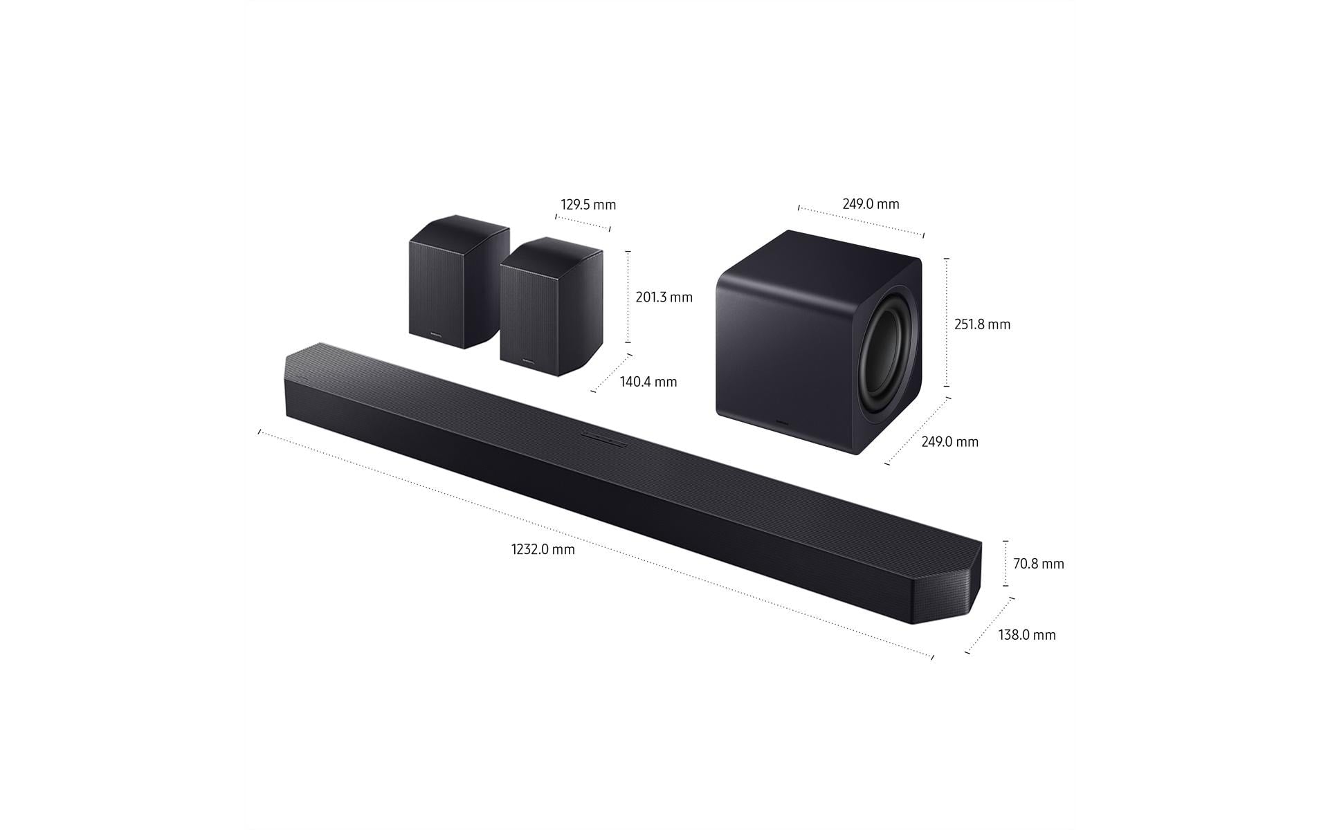 Samsung HW-Q990F – Soundbar – 11.1.4, Dolby Atmos/DTS:X, mit kabellosem Subwoofer & Rears, 756 W