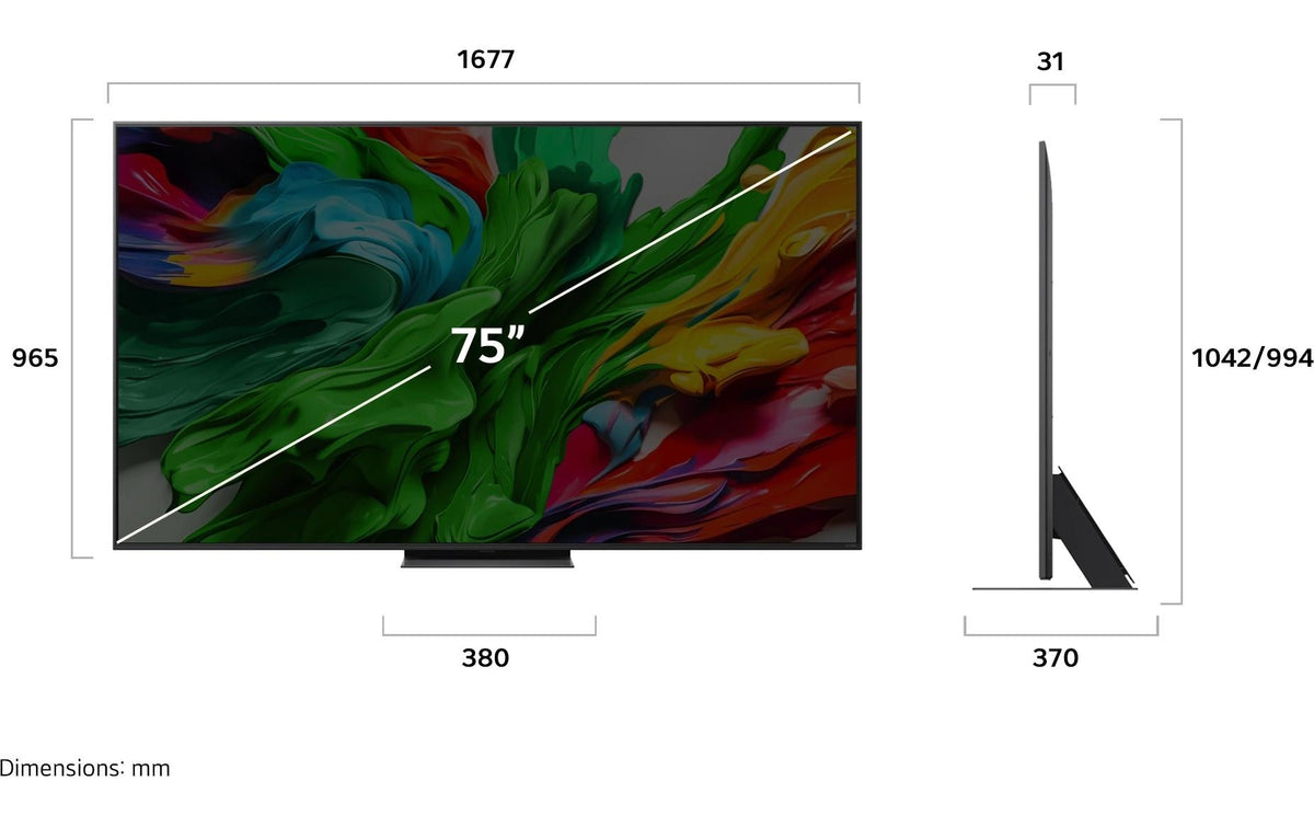 LG QNED87A6B – 75" TV – 4K UHD – QNED evo – webOS 25 – 120 Hz – Dolby Vision