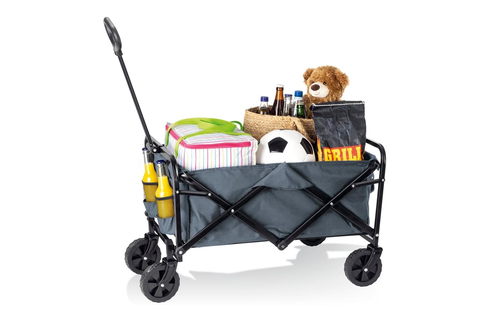 EASYmaxx Faltbarer Bollerwagen – Stahl, Grau