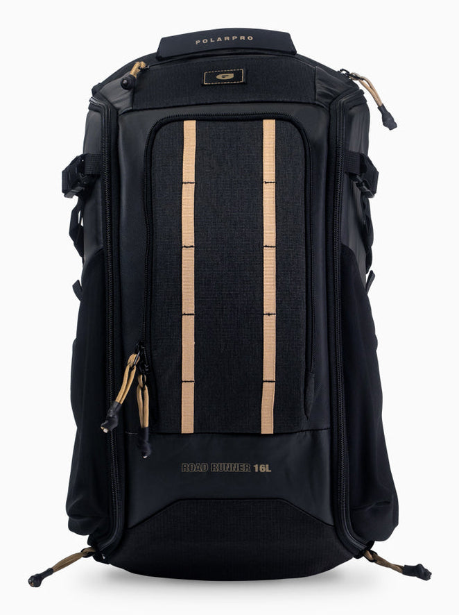 PolarPro RoadRunner Kamerarucksack – 16 l, 3 Objektive, Tablet-Fach – für Digitalkameras – Schwarz