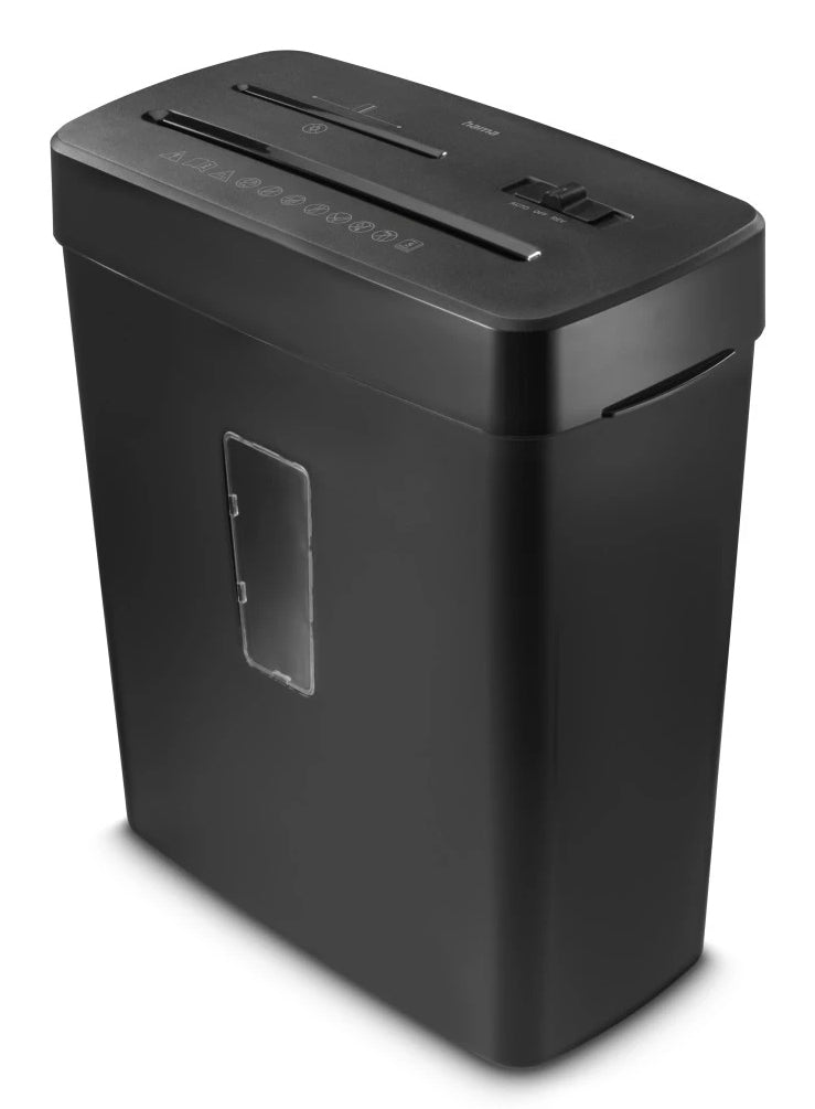Hama Prime M50CD-B Aktenvernichter – Mikroschnitt, P-5, 2 × 12 mm, 6 Blatt, 13 l, CD/Kreditkarten