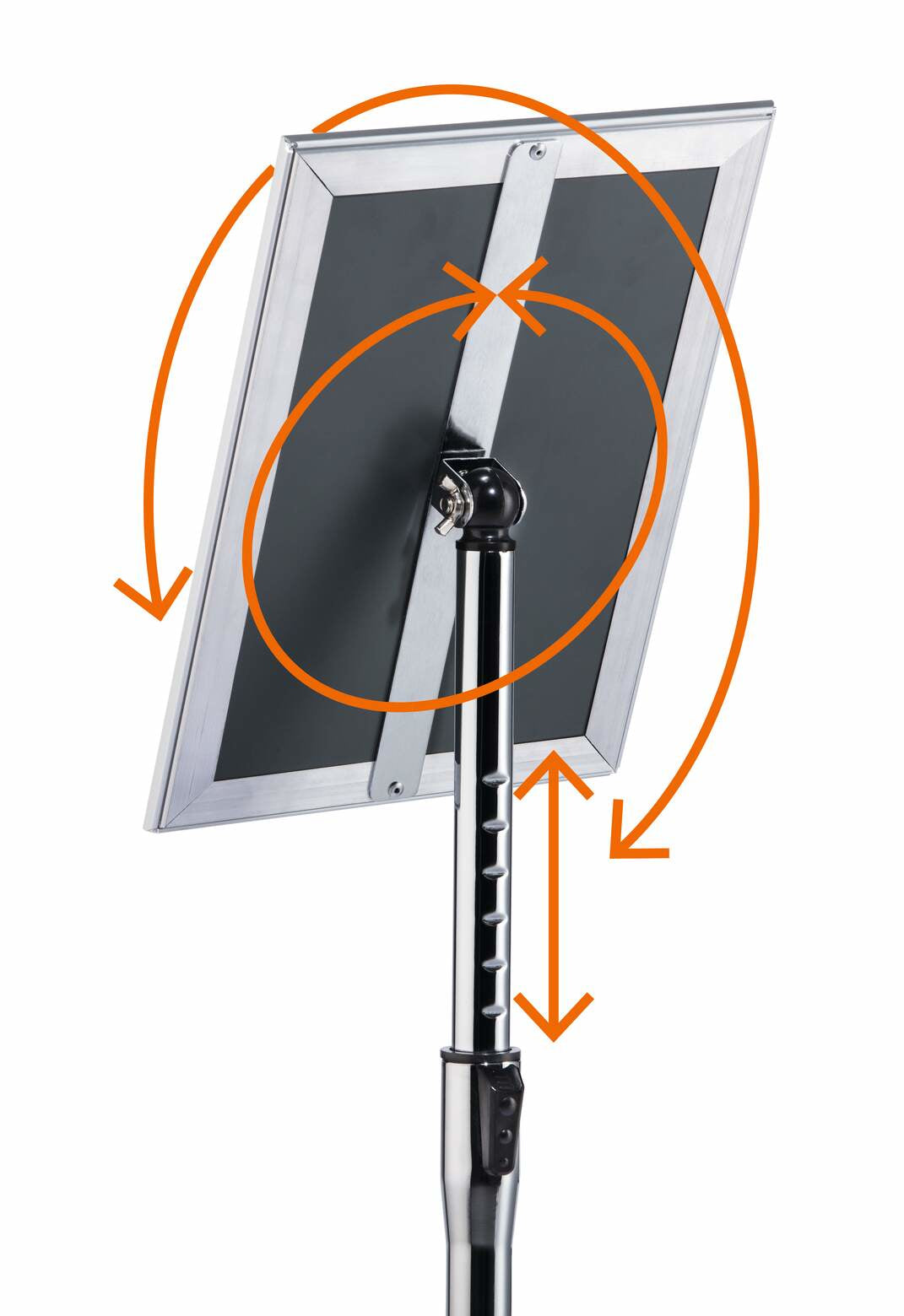 Durable Infoständer – für A4 Hoch-/Querformat, 1 Fach, silber, Metall, 250×250×1205 mm