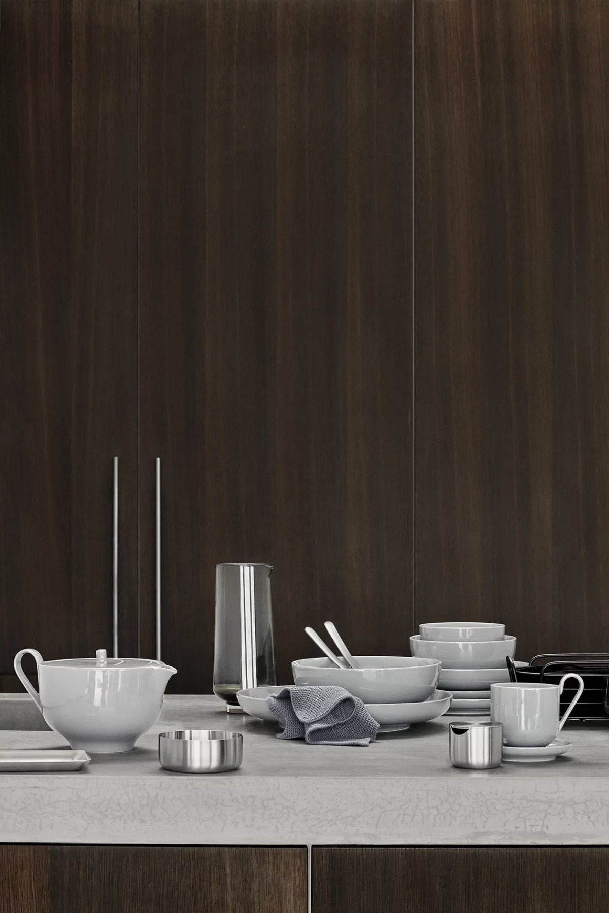 Blomus Delara L – Brotkorb 26 × 26 × 9 cm, Edelstahl/Baumwolle, Beige