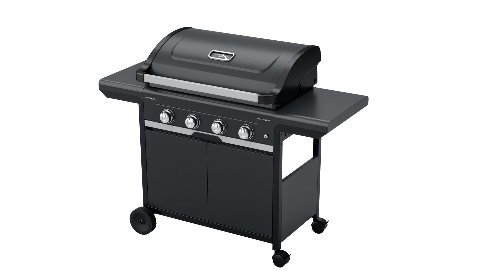 Campingaz Gasgrill Select 4 L Plus – 4 Brenner, 12 kW, 3'000 cm² Grillfläche, klappbare Seitenablagen – Grau