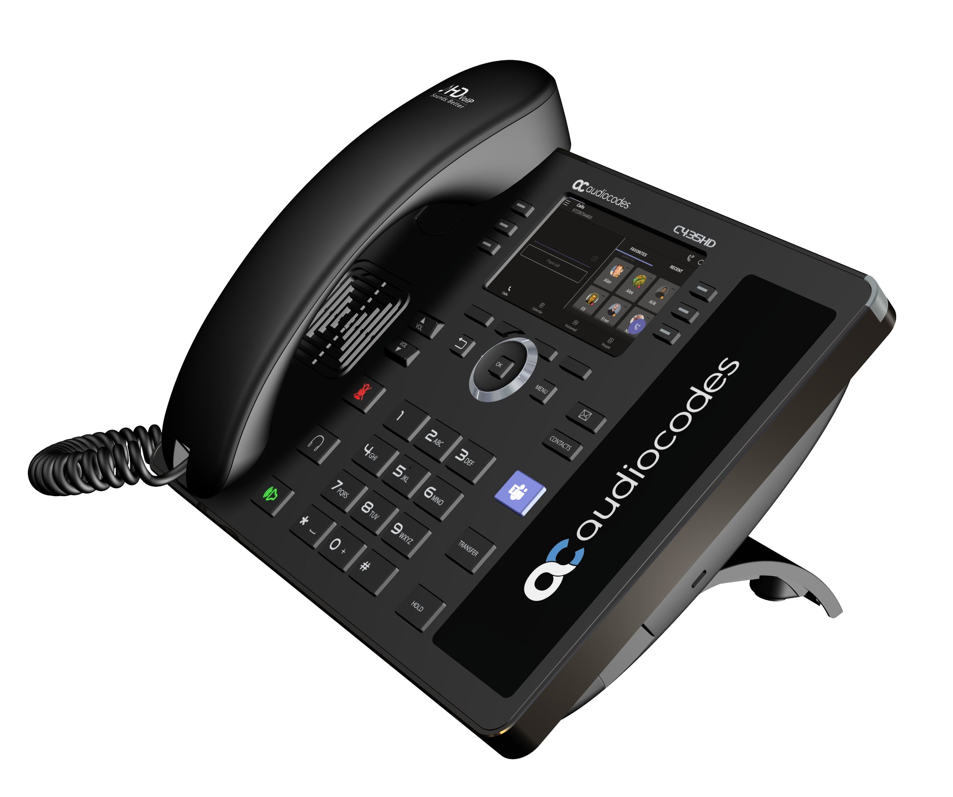 AudioCodes C435HD-R – für Microsoft Teams, PoE, Gigabit Ethernet, Schwarz