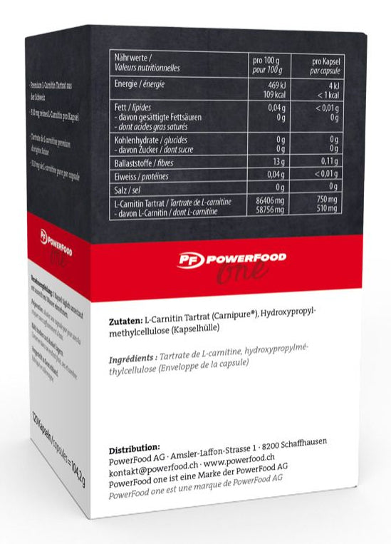 PowerFood L-Carnitin Kapseln – Neutral – 100 g